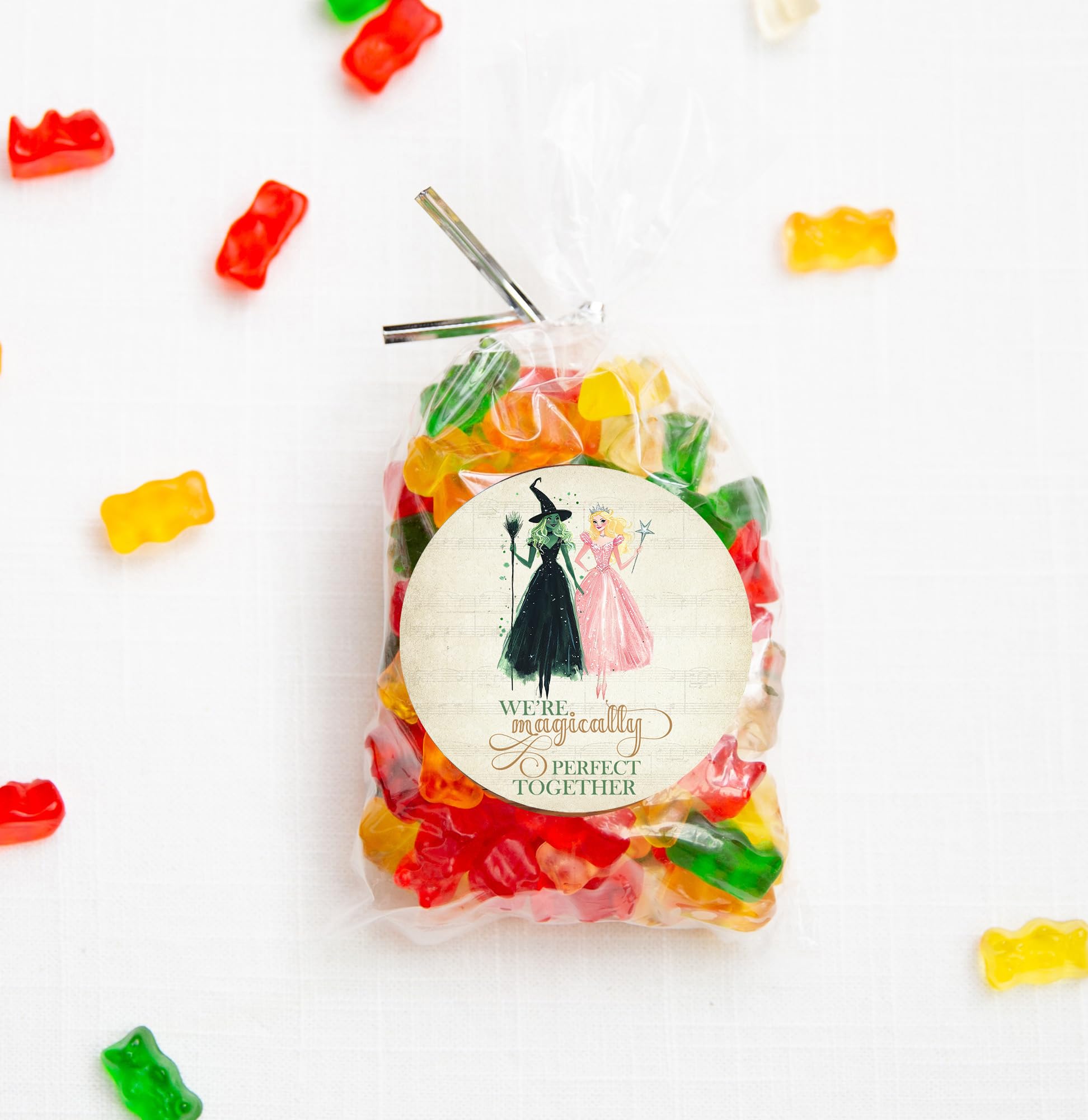 Witch Themed Thank You Party Favor Stickers - Set of 24