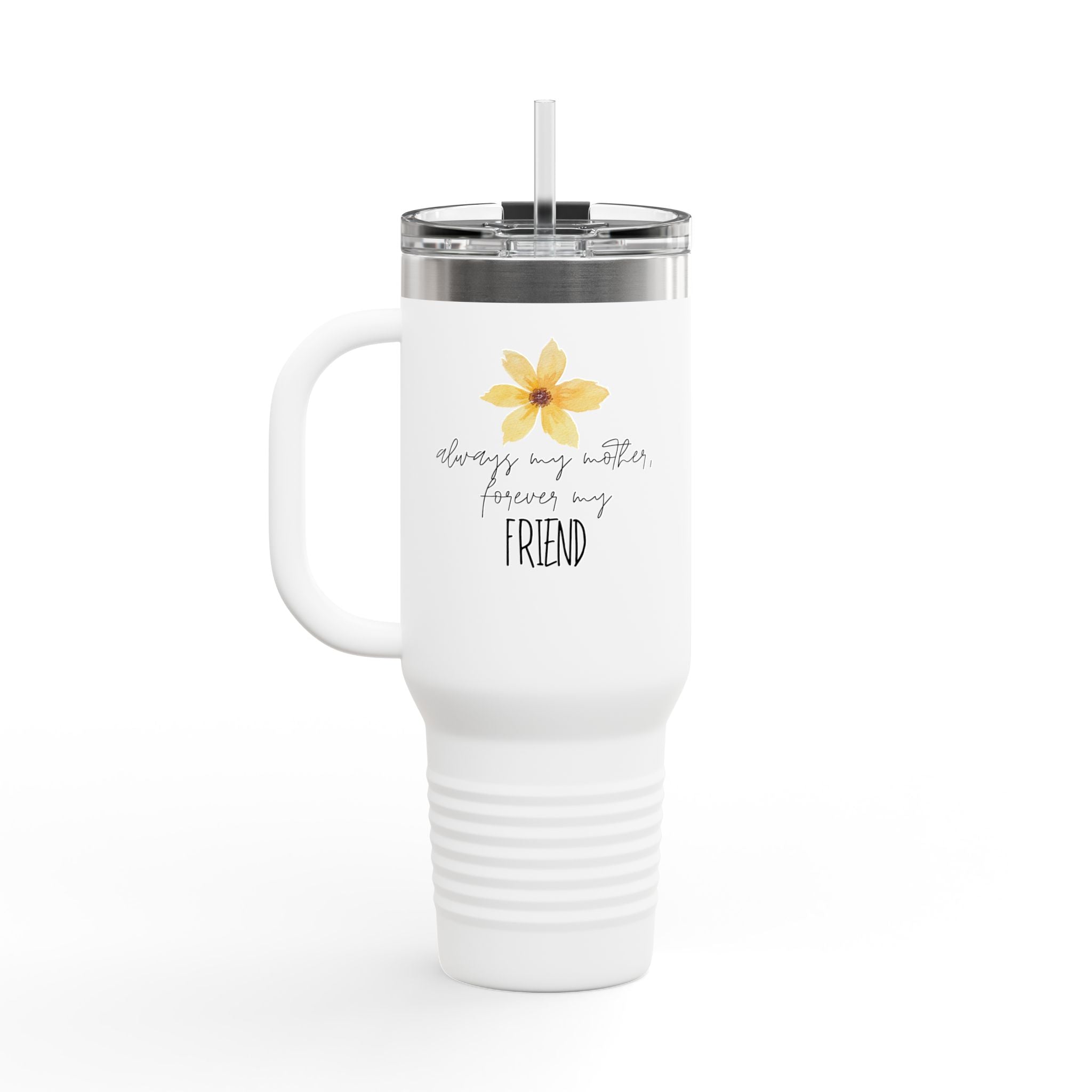 Personalized Mothers Day Tumbler Watercolor Floral 40oz Travel Mug Gift for Mom