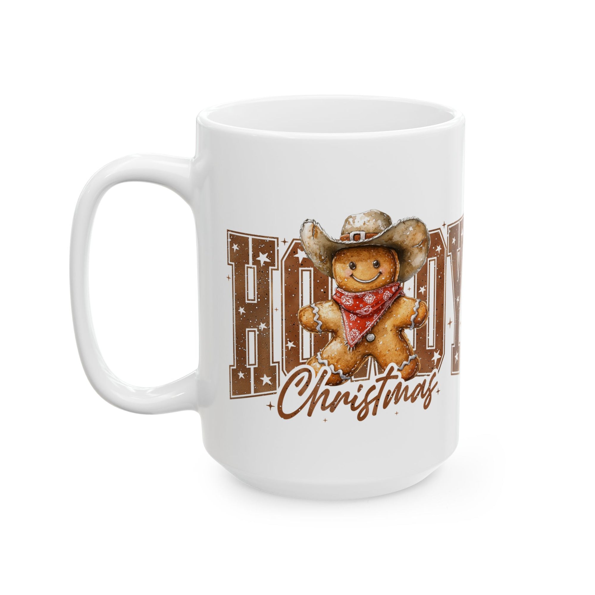 Western Gingerbread Howdy Christmas Ceramic Country Gift Mug