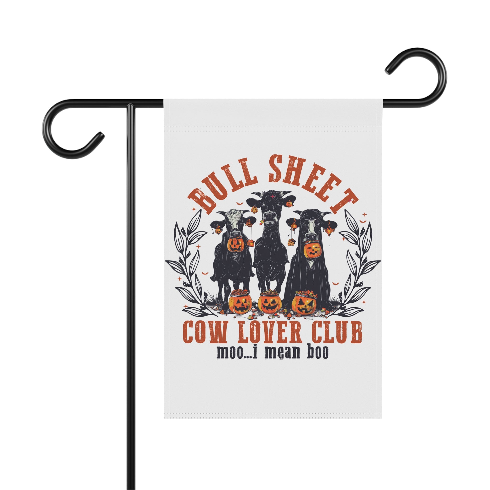 Bull Sheet Cow Lovers Club Halloween Garden Flag 12x18 – Funny Ghost House Yard Decor