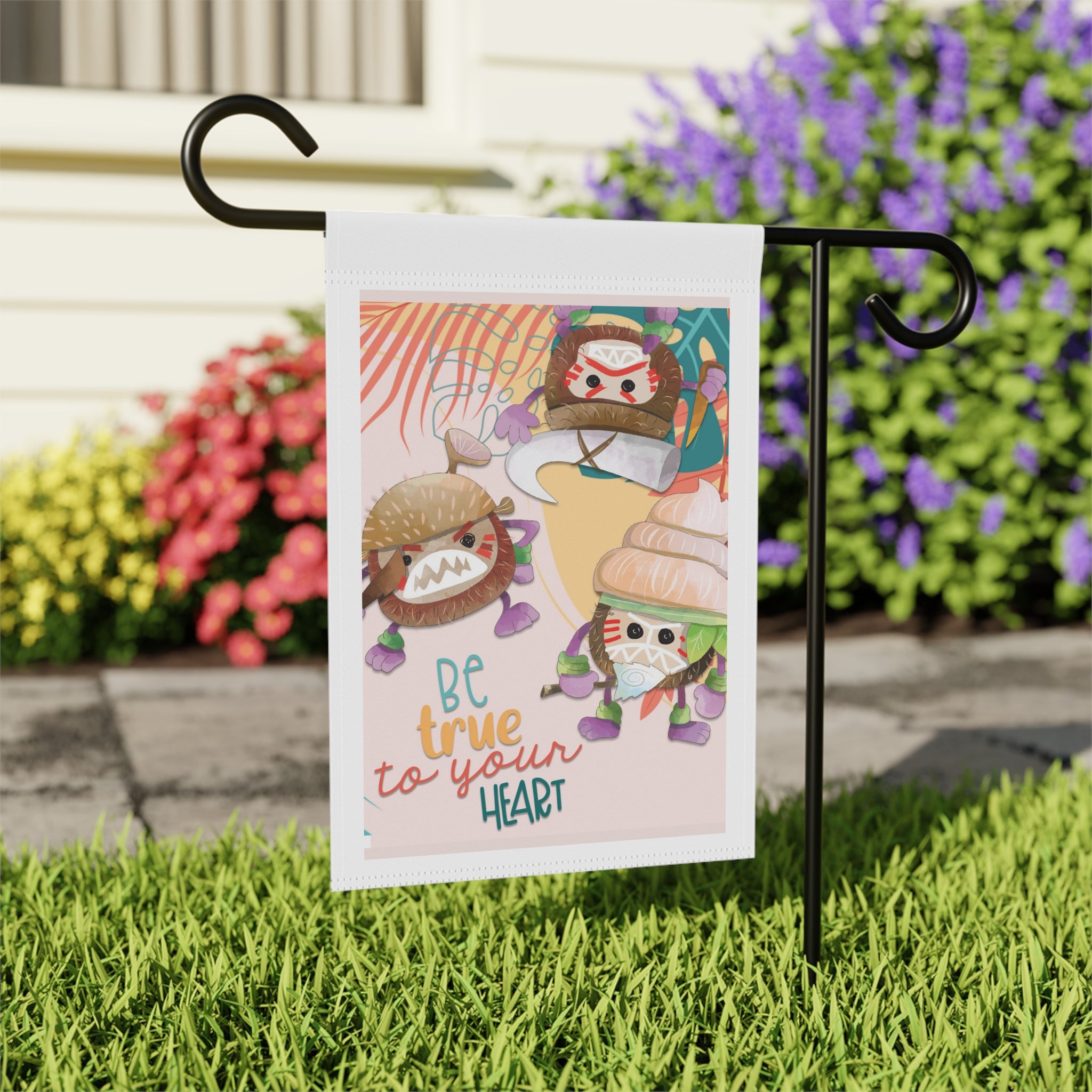 Be True To Your Heart Garden Flag 12x18 – Cute Family Yard Decor