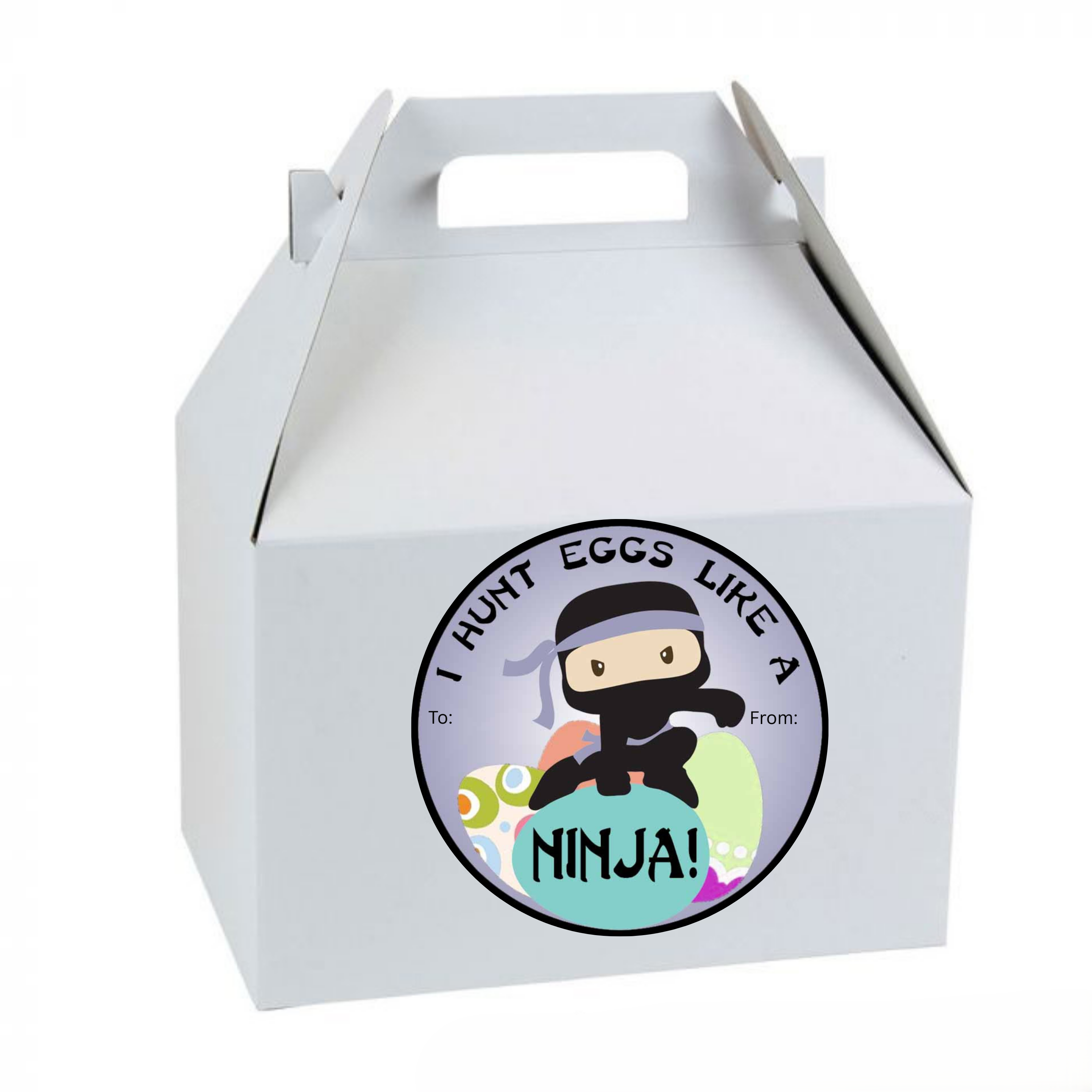 Fun Ninja Themed Easter Hunt Egg Sticker Labels - Digital Download