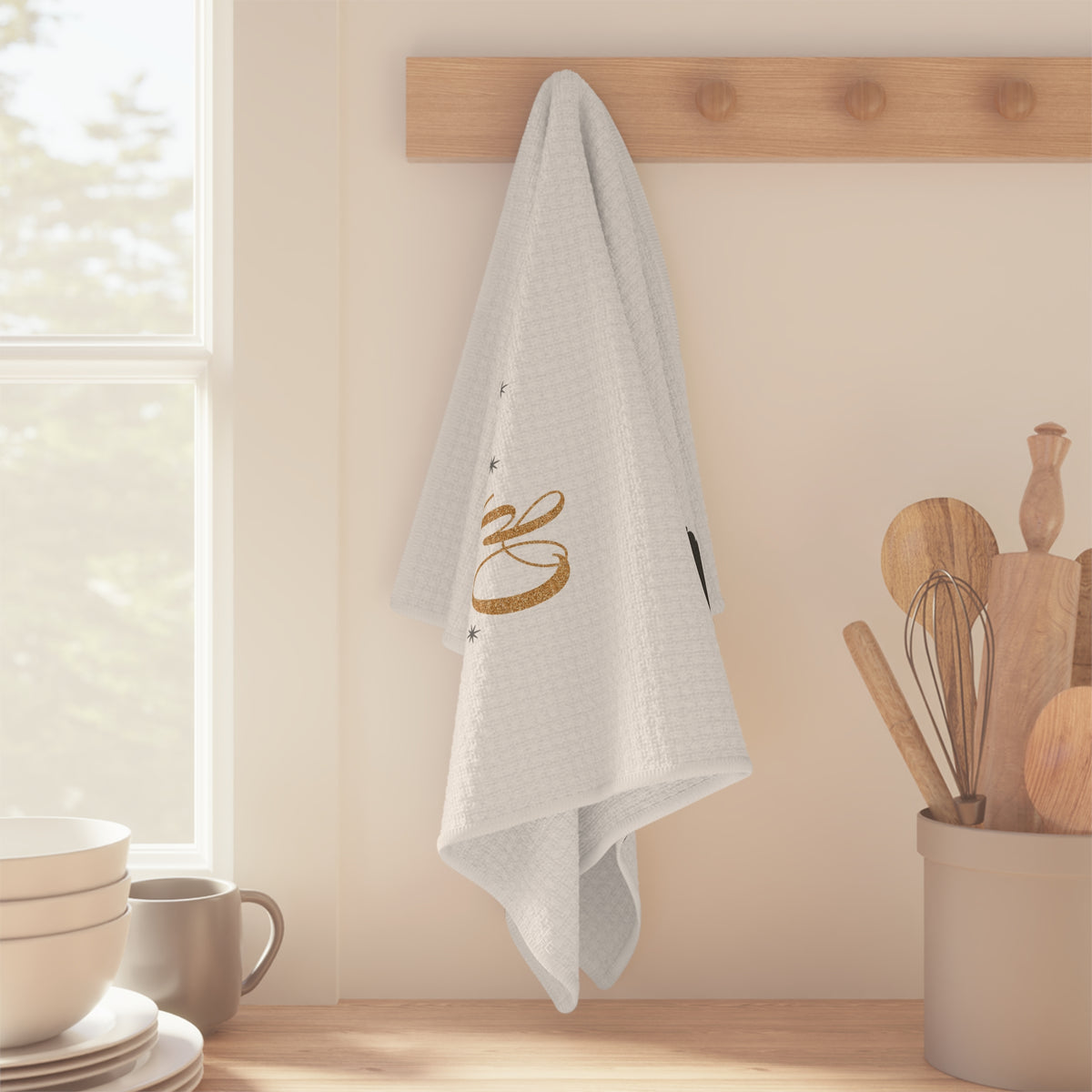 Oh Little Town of Bethlehem Tea Towel — Christmas Nativity Kitchen Towel