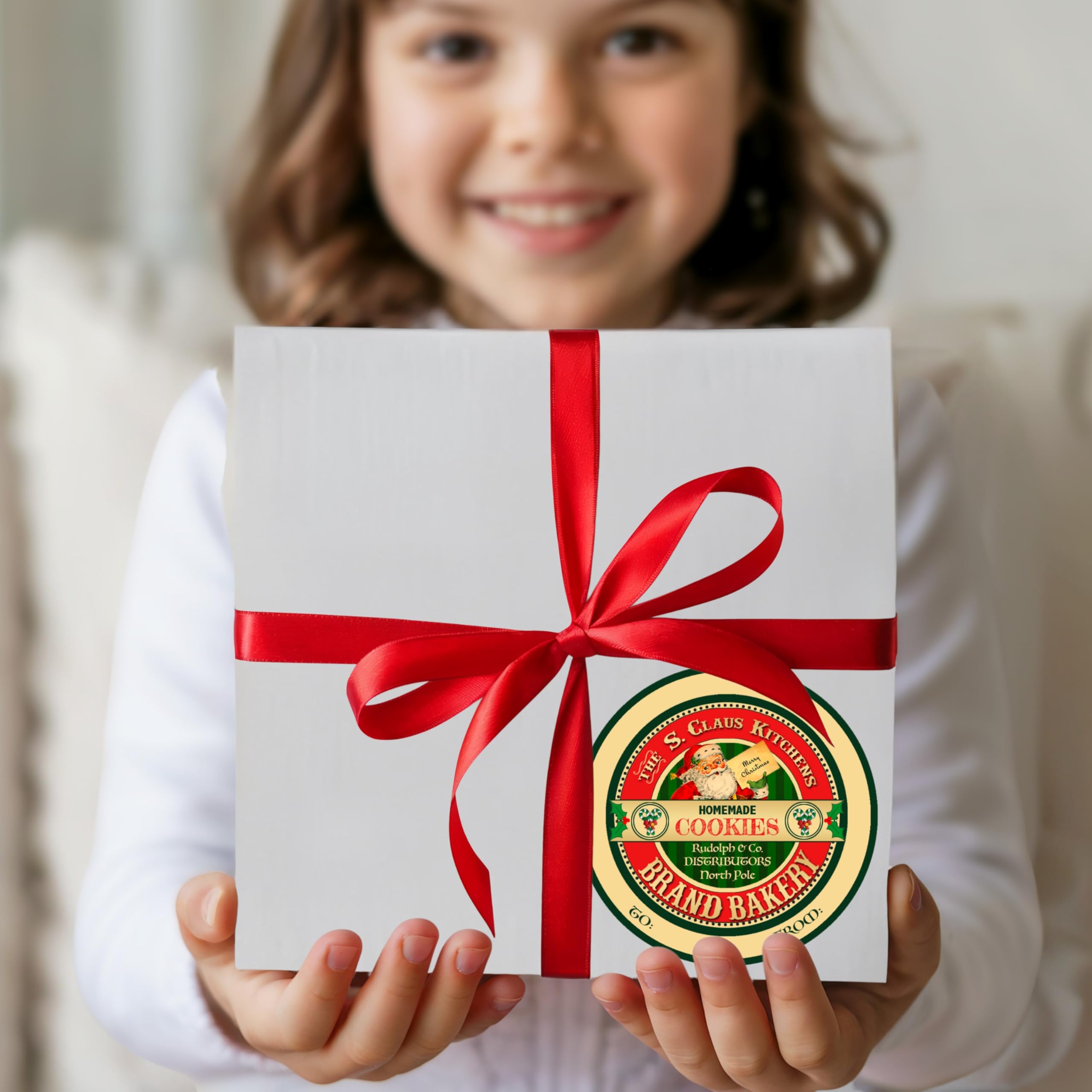 Vintage S. Clause Kitchens Bakery Christmas Gift Stickers - Set of 24 Labels