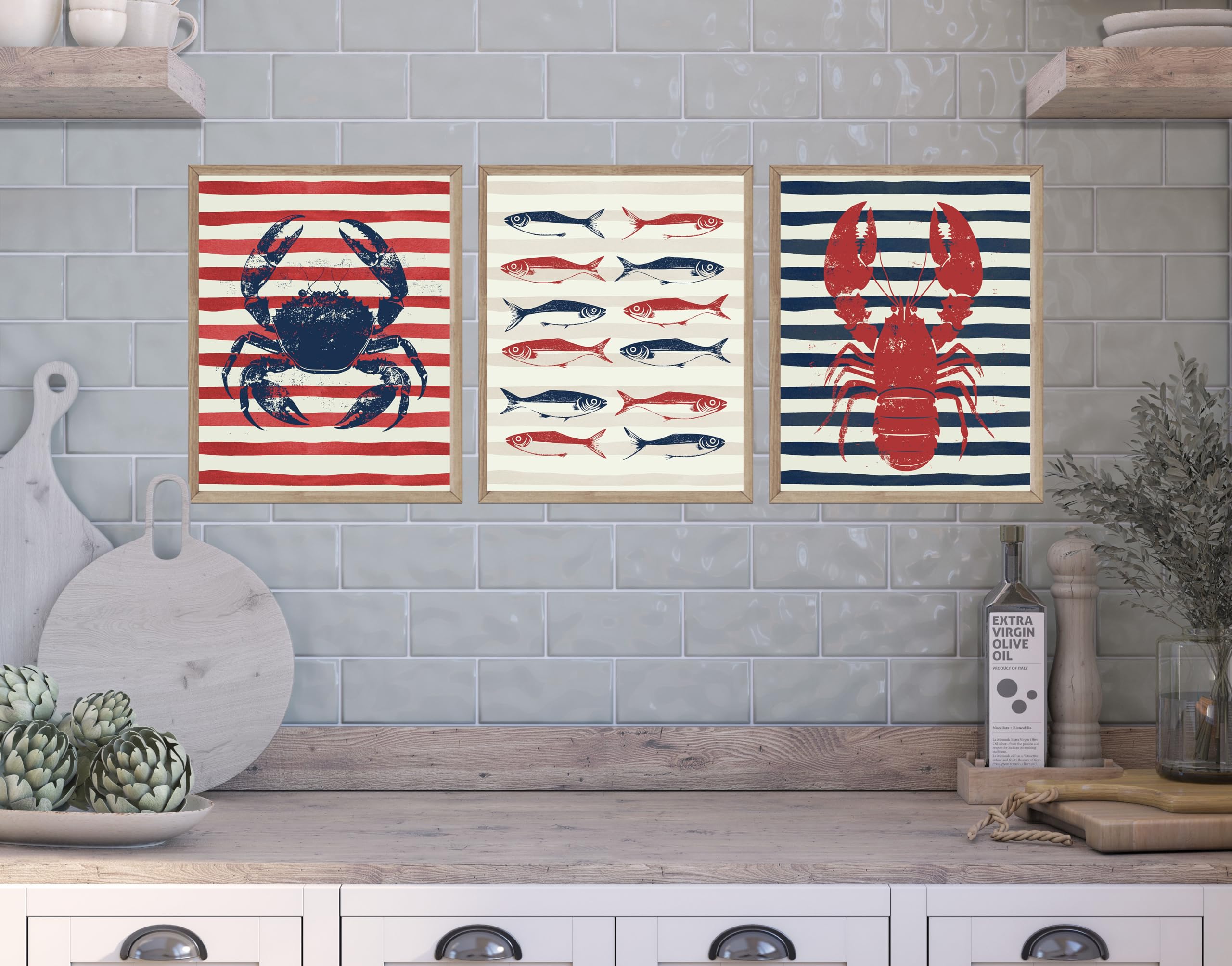 Fisherman Aesthetic Nautical Wall Art Prints - Set of 3, 8x10