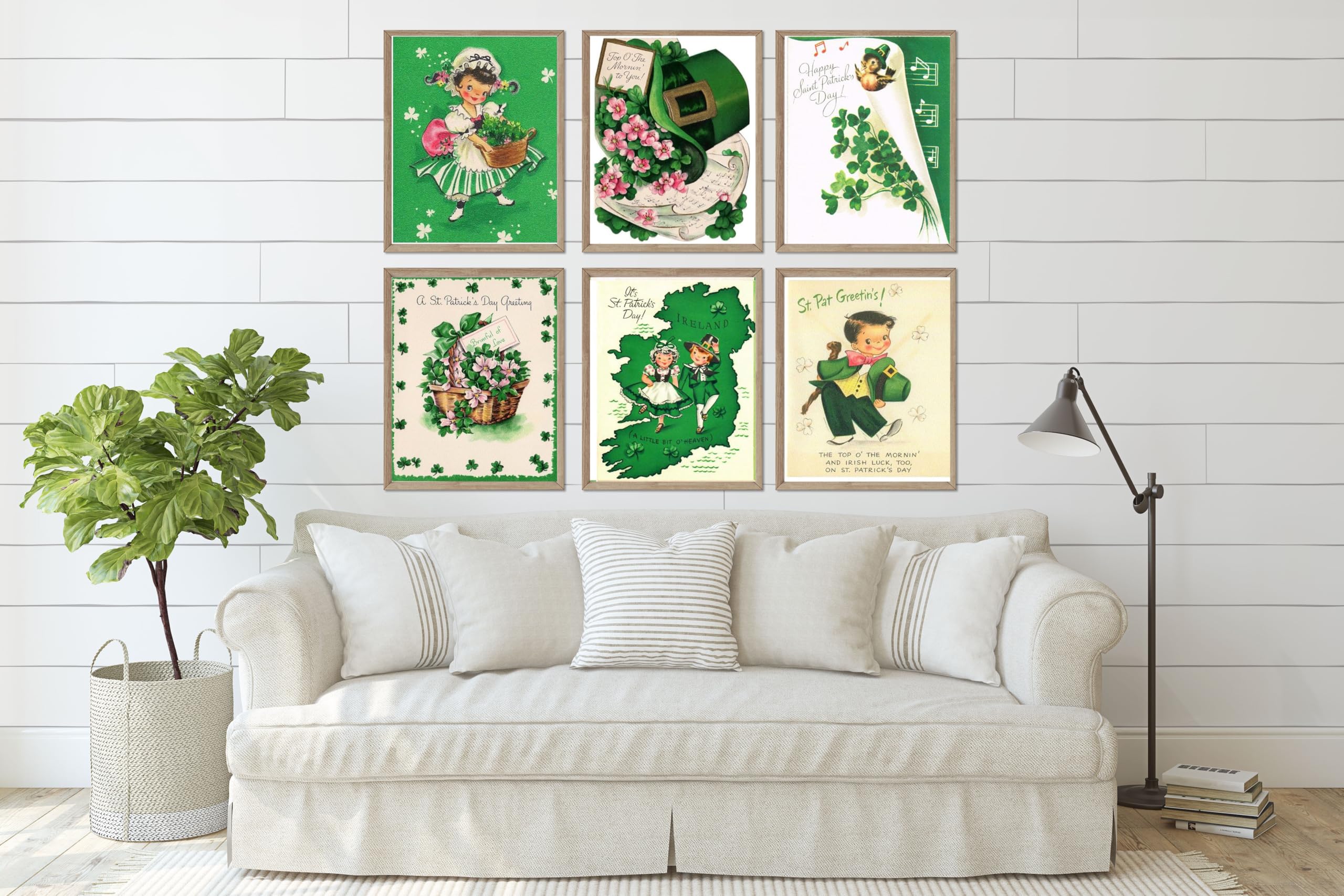 St. Patrick's Day Gnome Wall Art Prints - Vintage Holiday Set