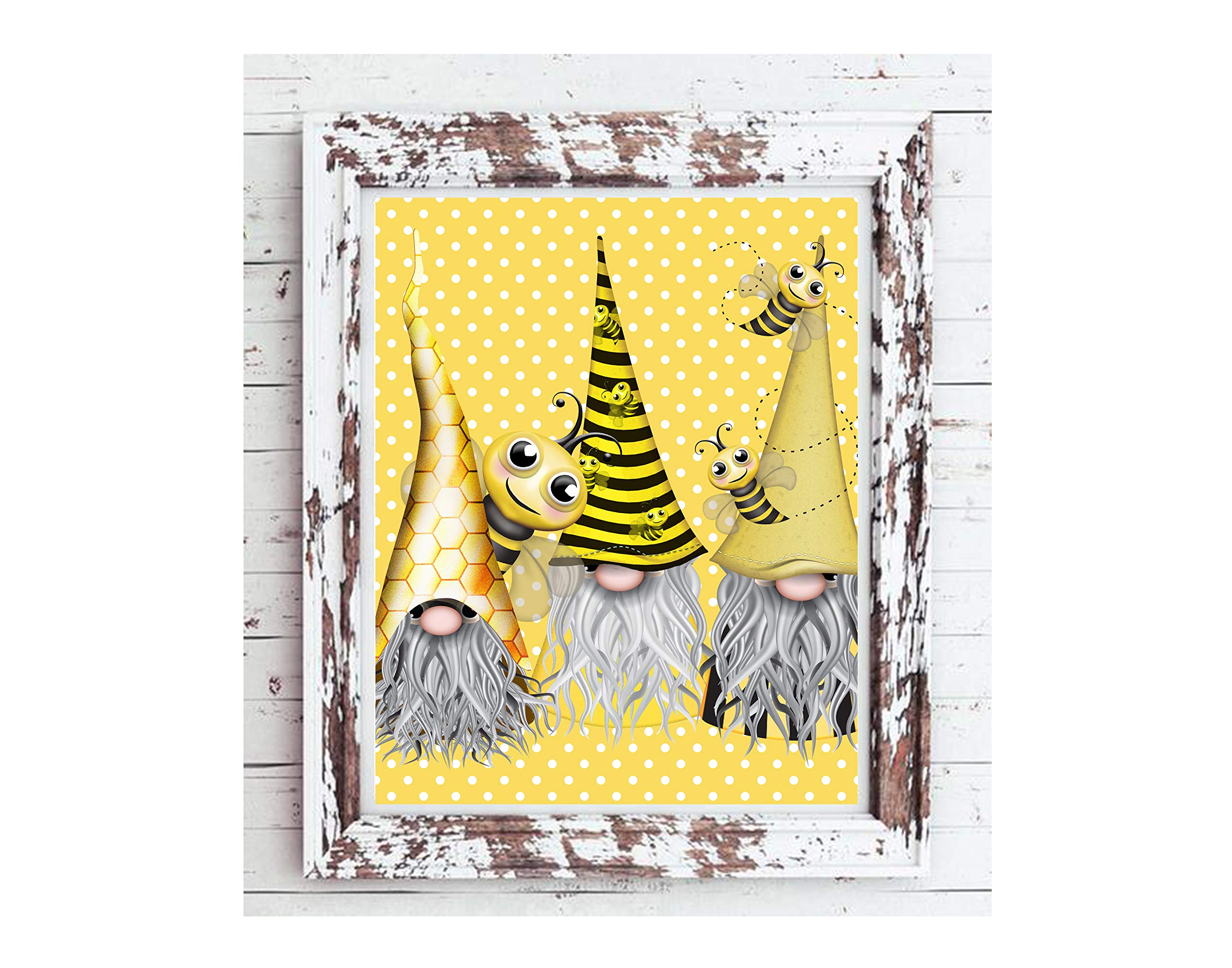Welcome To Our Hive - Gnome & Bee Wall Art Prints Set