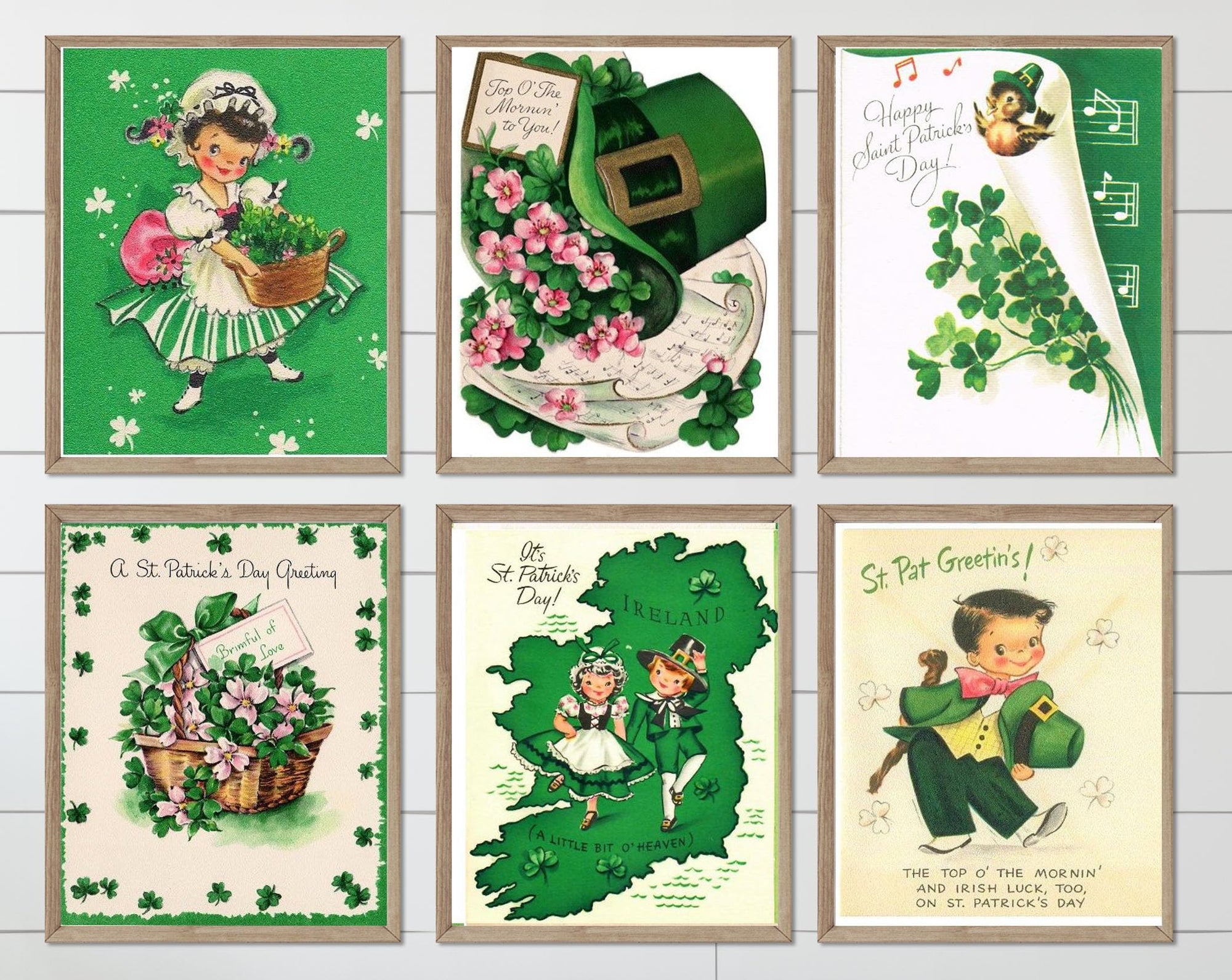 St Patricks Day Room Bathroom Wall Decor Print Art No Frame Accessory Decoration Decor Set Gnome Paddy