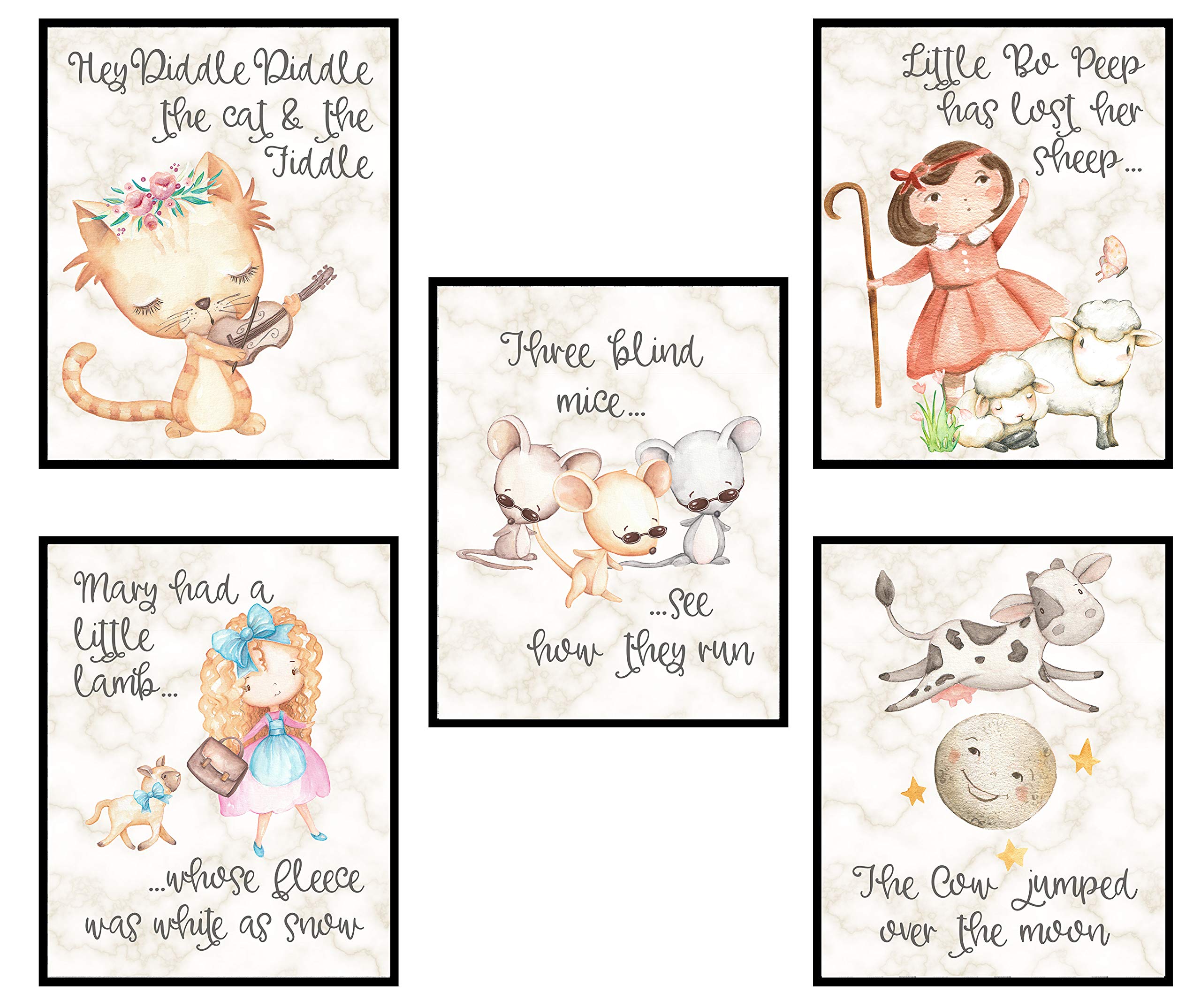 Nursery Rhyme Baby Set Wall Art Baby Gift Decor