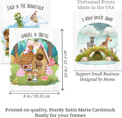 Silly Goose Gifts Fairy Tale Baby Child Kids Set Wall Art Prints Gift Decor (Set of 6) Hangings Pictures Poster Decoration