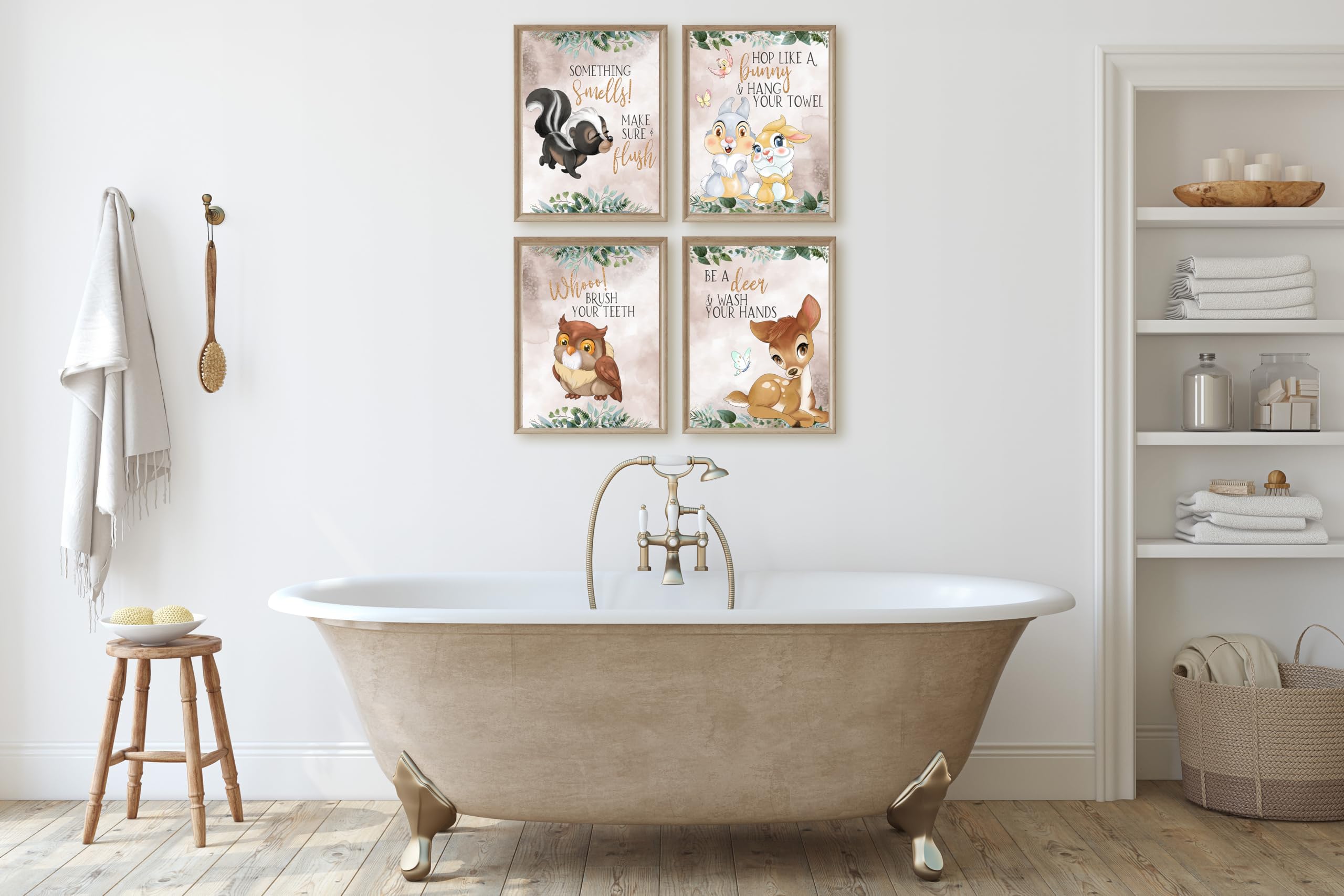 You'll Never Know Deer Funny Bathroom Wall Art Prints - Set of 4, 8x10