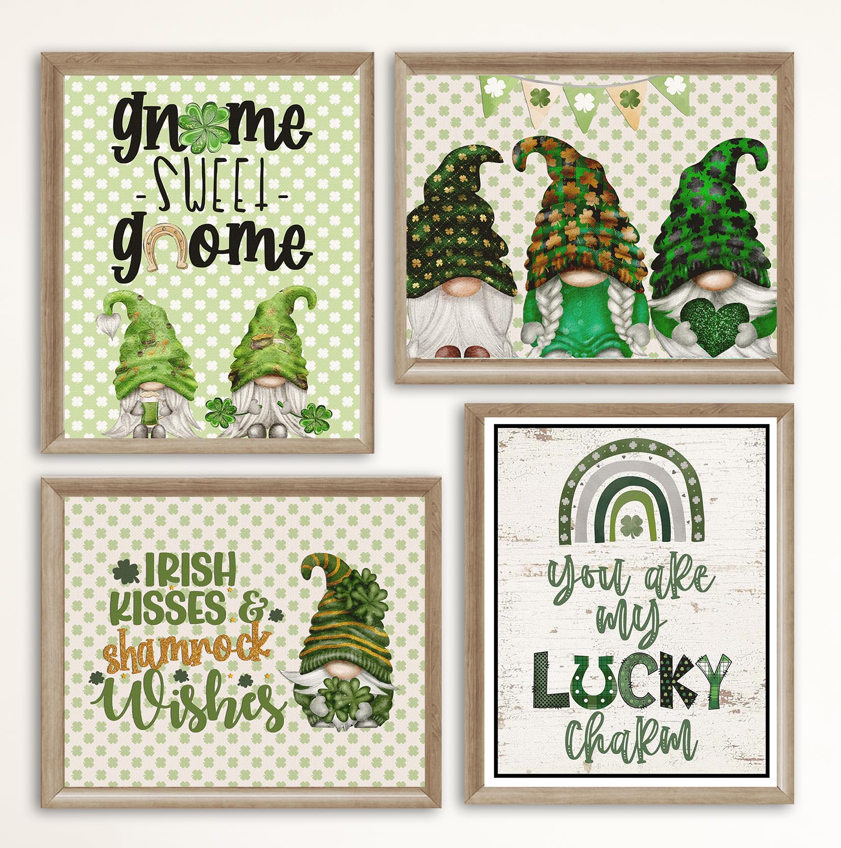 St Patricks Day Room Bathroom Wall Decor Print Art No Frame Accessory Decoration Decor Set Gnome Paddy