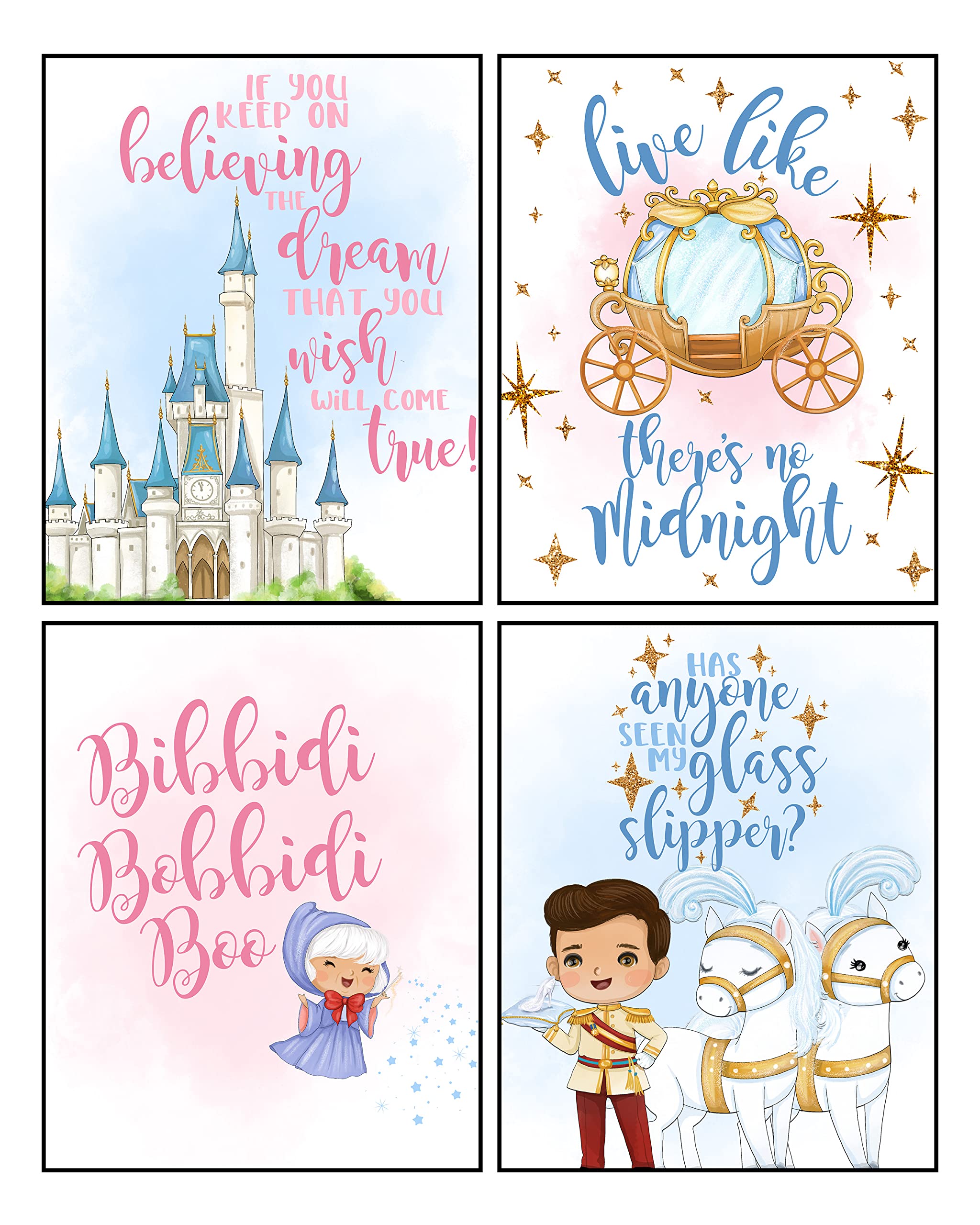 Fairytale Princess Themed Wall Art Prints Decor Decoration Room Home No Frames Poster