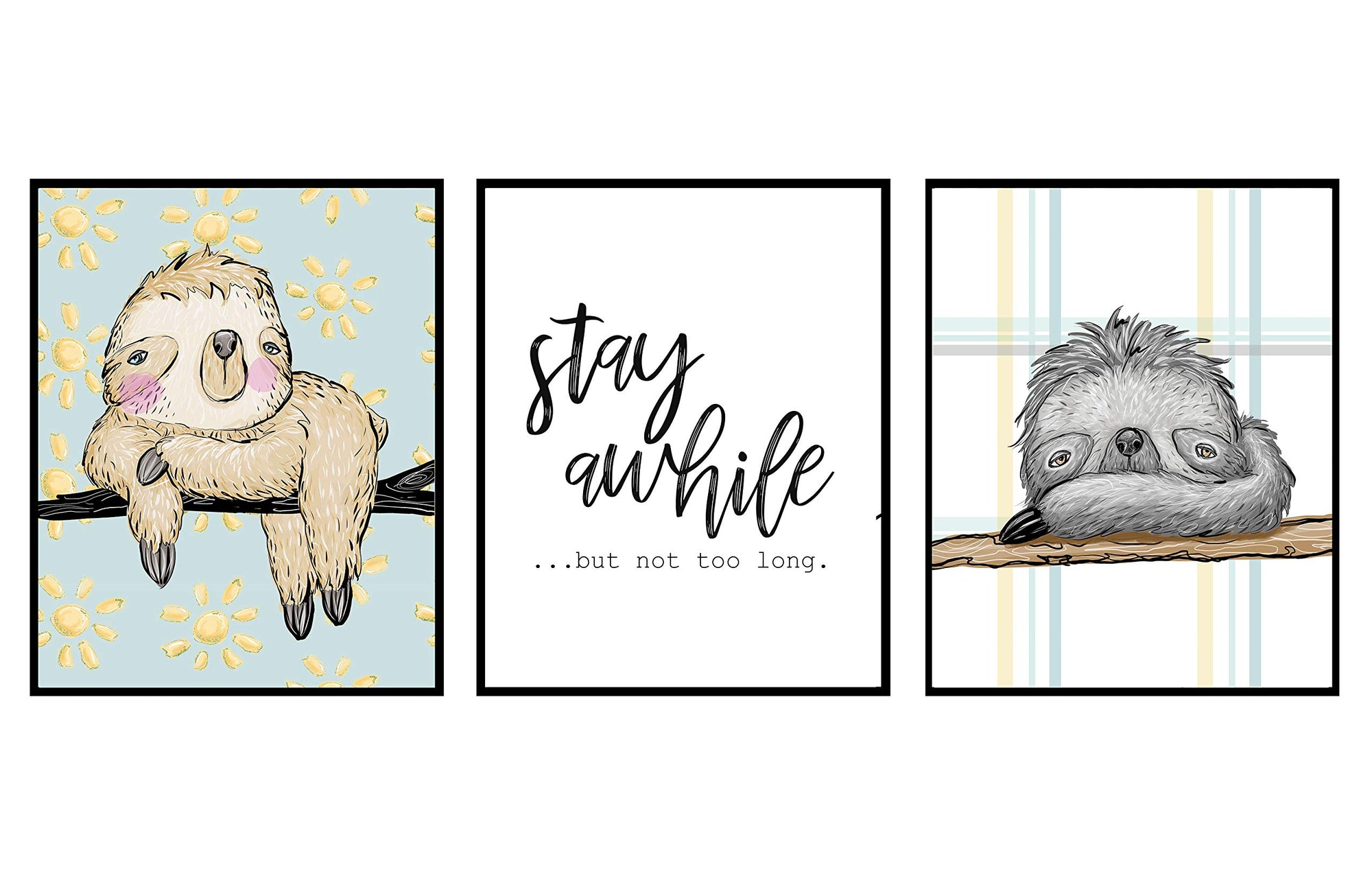Sloth Mix and Match - Wall Art Prints Decoration Bath Room Humorous Funny