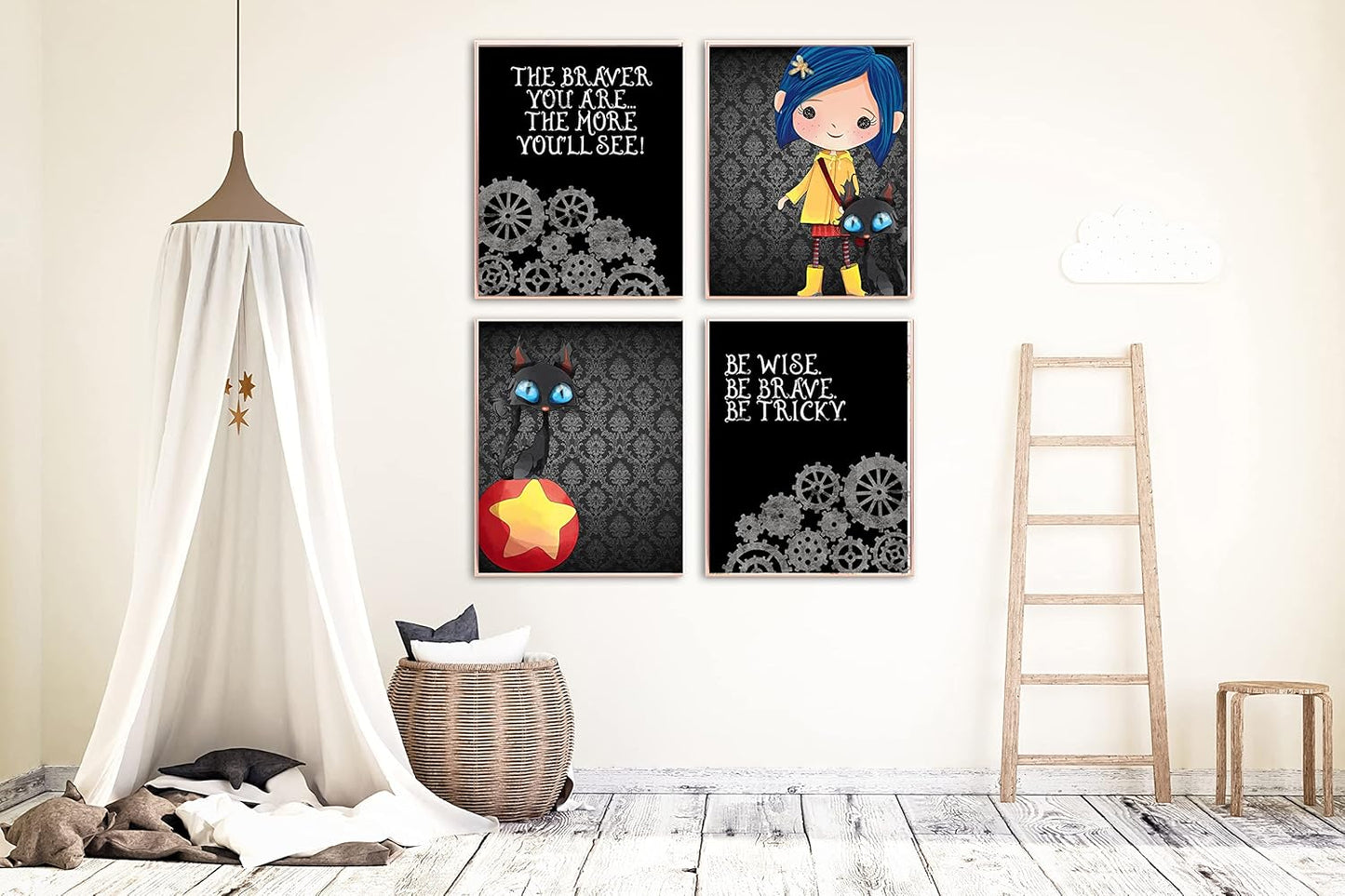 Twitchy Witchy Girl Spooky Party Supply and Wall Art Prints Decor (Gear Art)