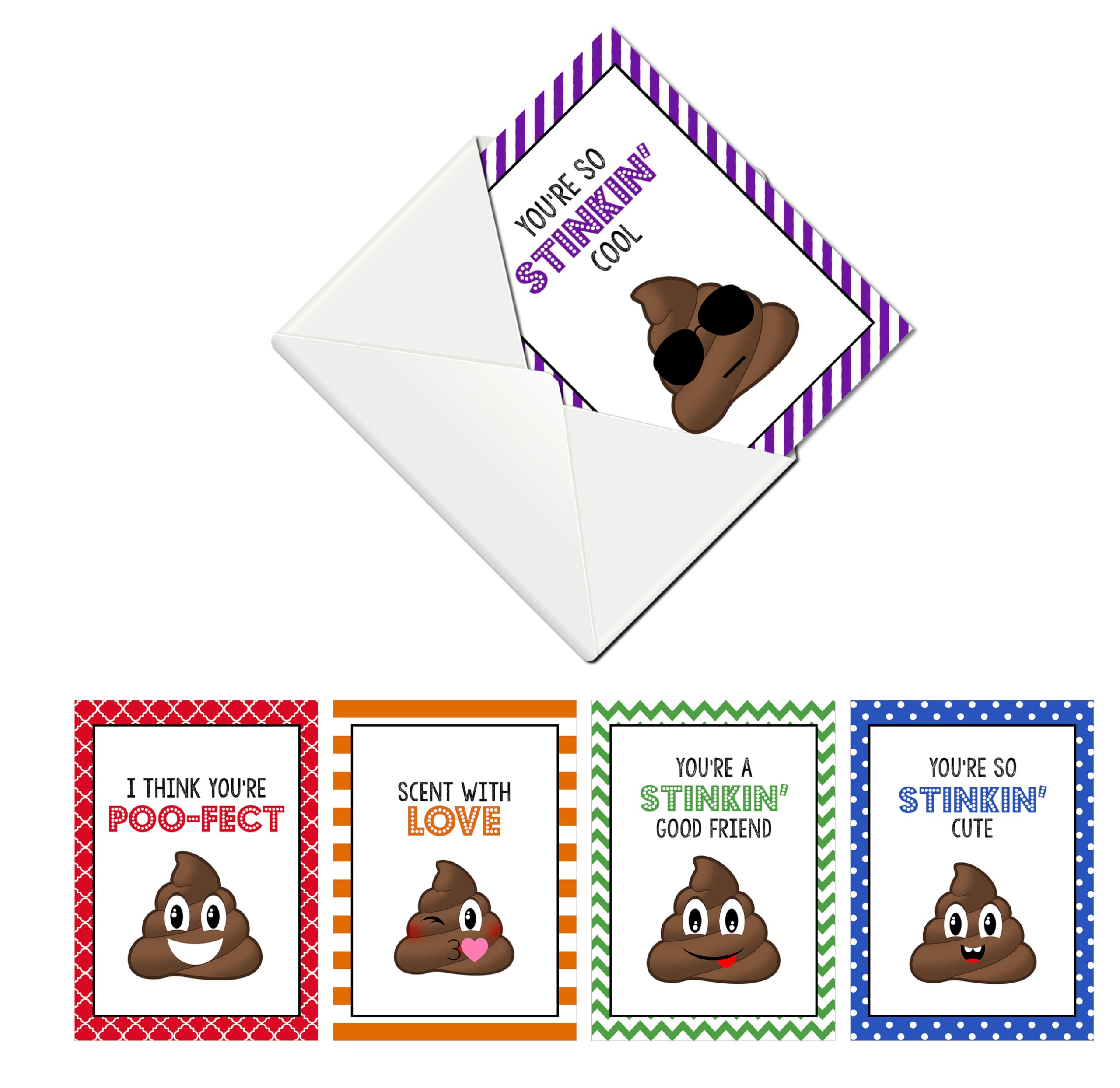 Silly Goose Gifts Poop Emoji Themed Funny Greeting Cards - I Think You're POO-Fect (Set of 5) Blank Note Cards with Envelopes, Ideal for All Occasions