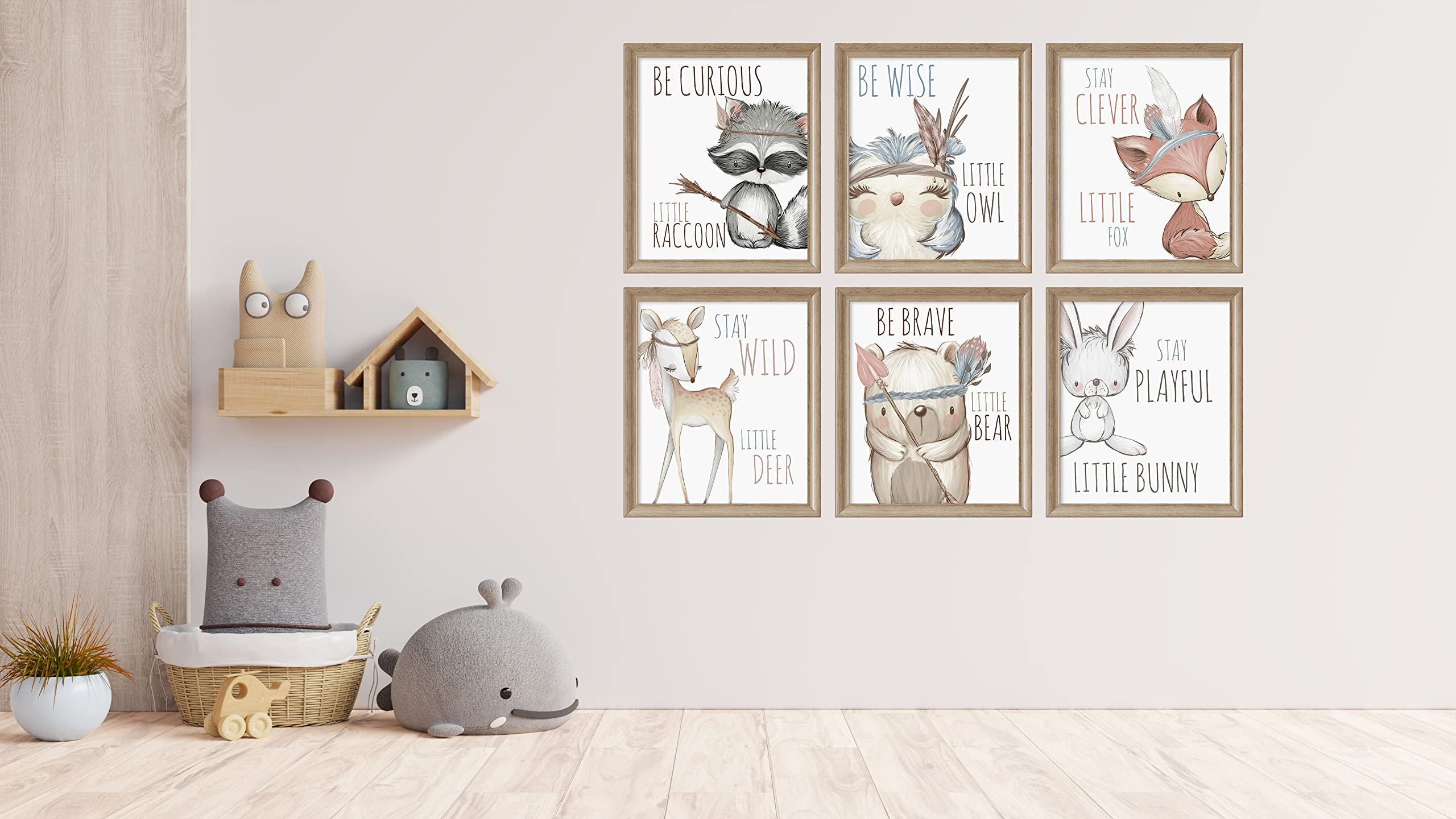 Stay Wild Little Deer Woodland Animal Wall Art Prints - Set of 6, 8x10