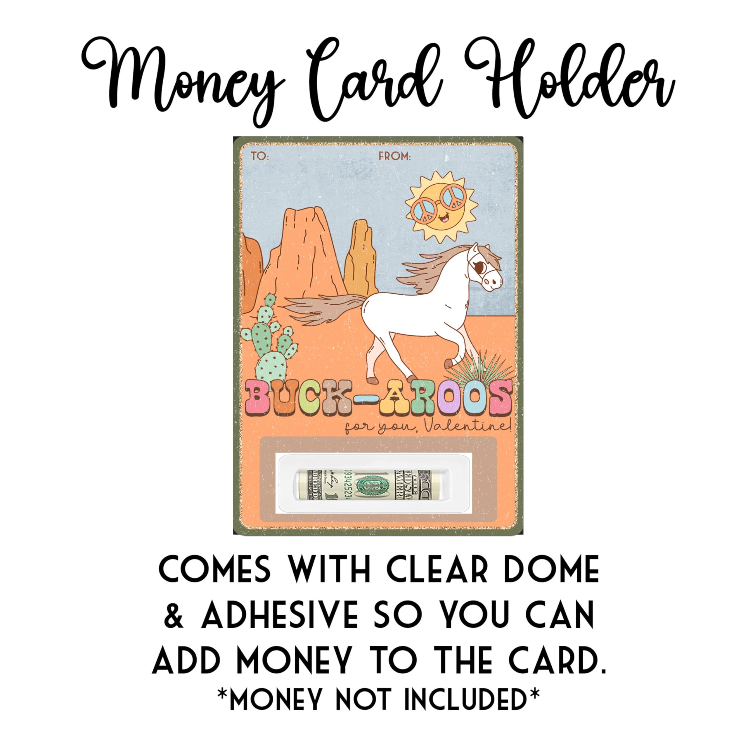 Rootin tootin western Valentine cash holder card with plastic dome