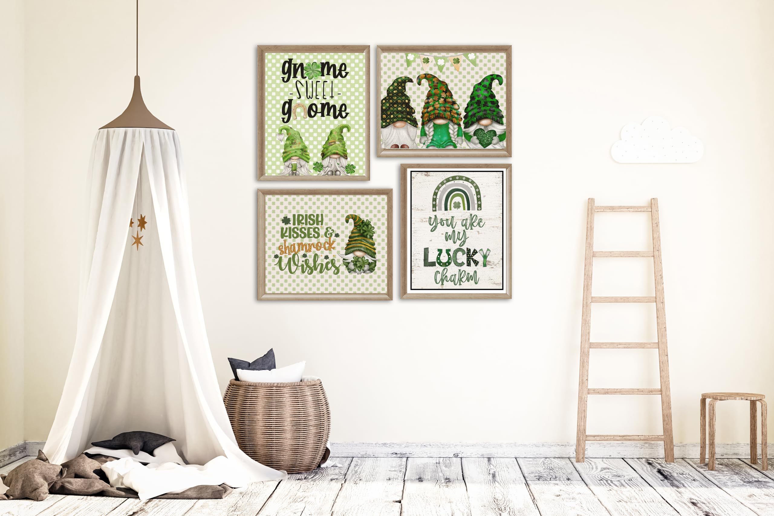 St. Patrick's Day Gnome Bathroom Prints - Shamrock Holiday Set