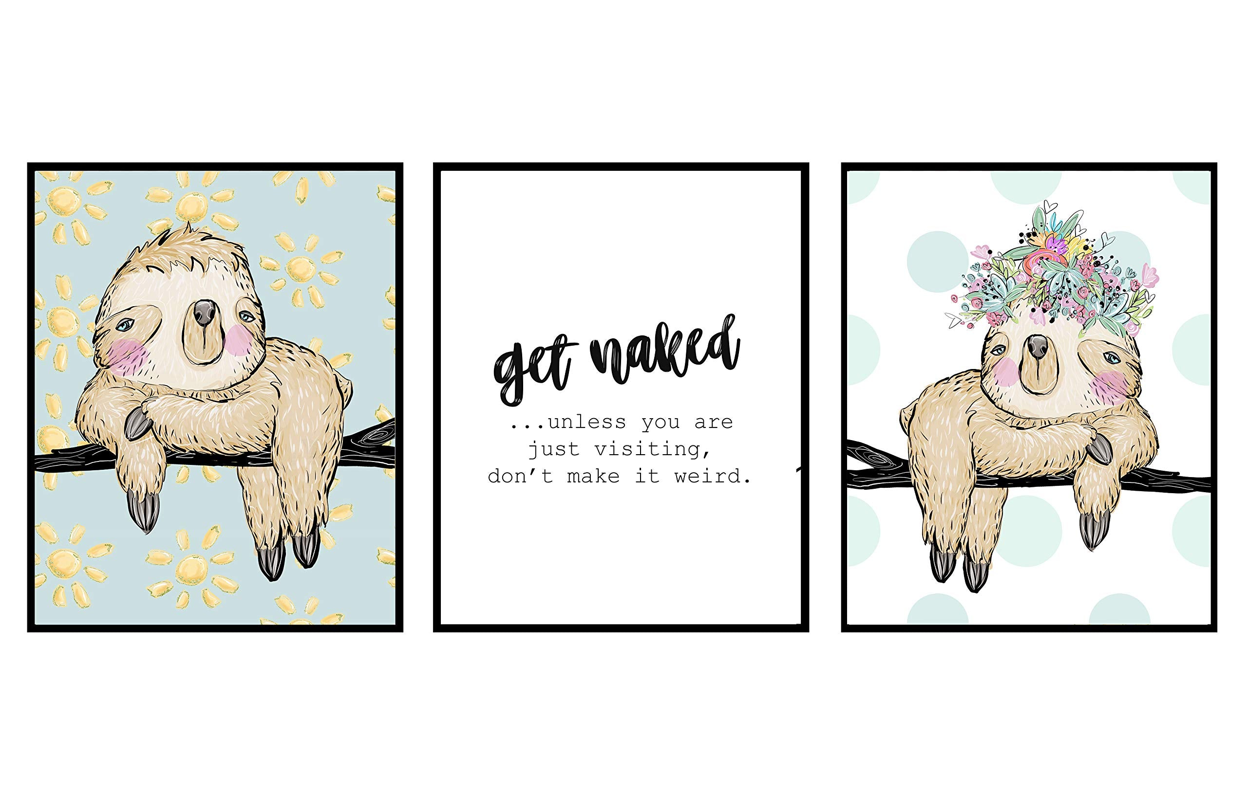 Sloth Mix and Match - Wall Art Prints Decoration Bath Room Humorous Funny