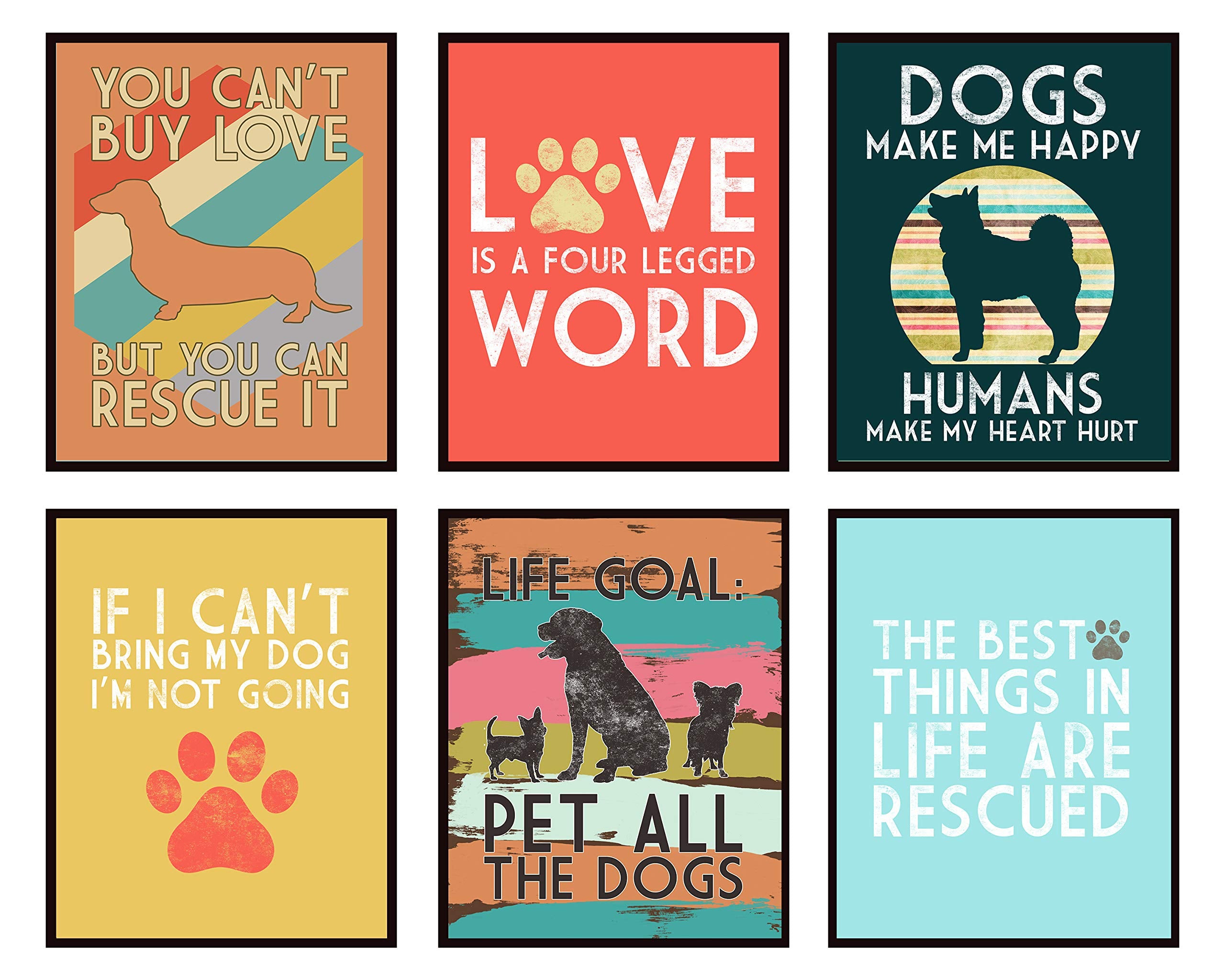 Love Is A Four Legged Word - Rescue Dog Themed Room Wall Art Print Decoration