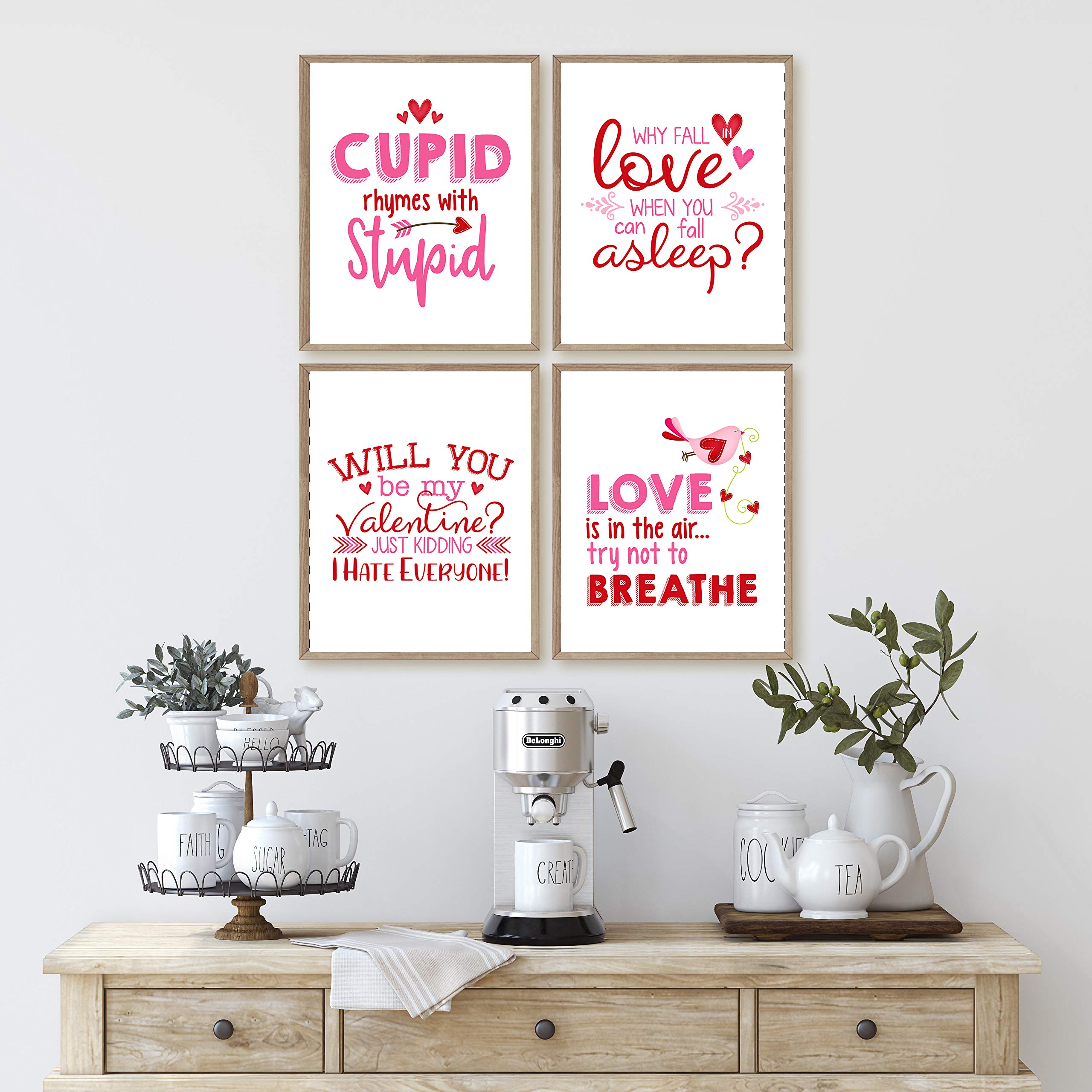 Funny Anti-Valentine's Day Wall Art Prints - Sarcastic Set