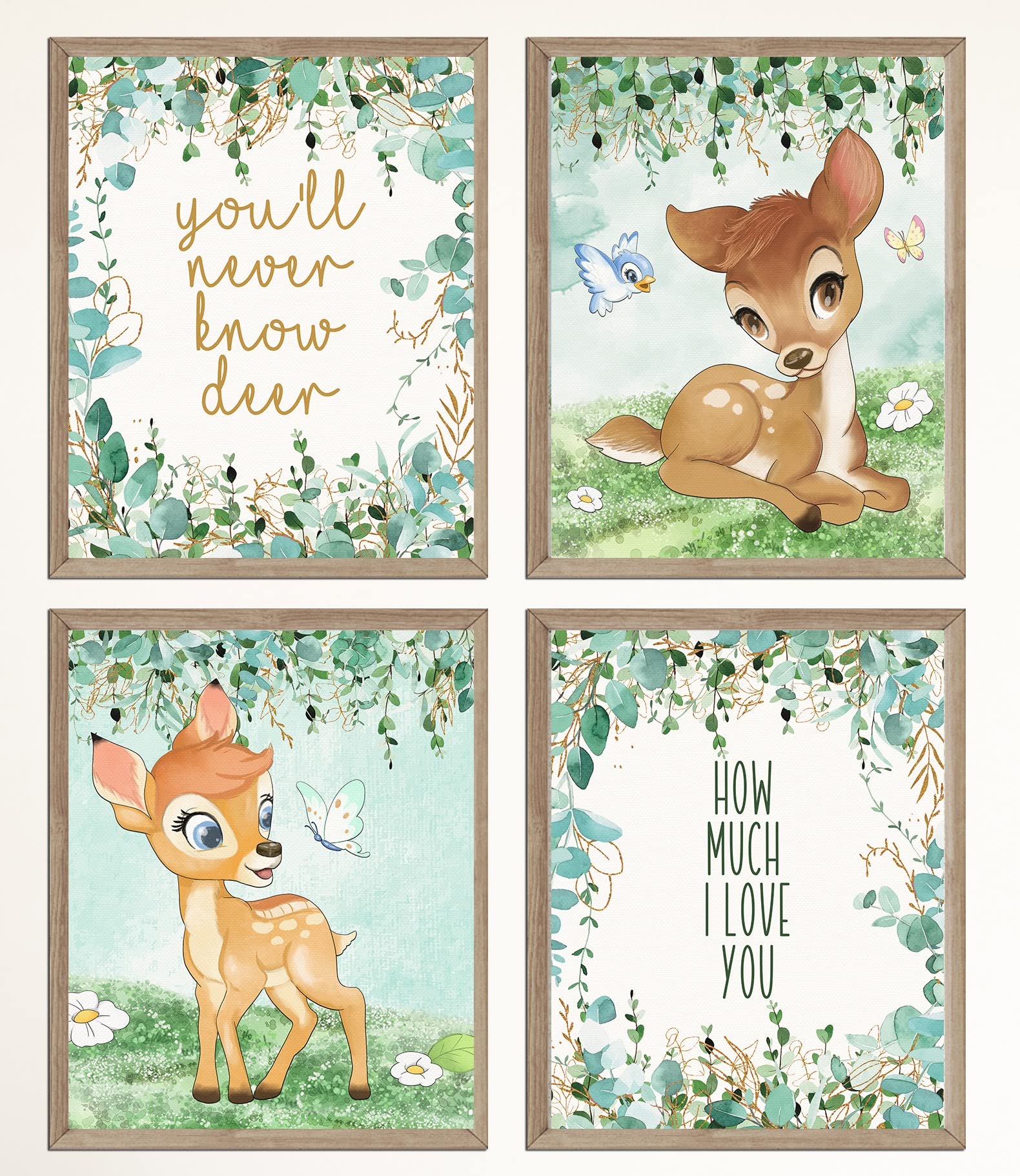 You'll Never Know Deer How Much I Love You - Little Deer Room Nursery Wall Art Print Pictures Decor
