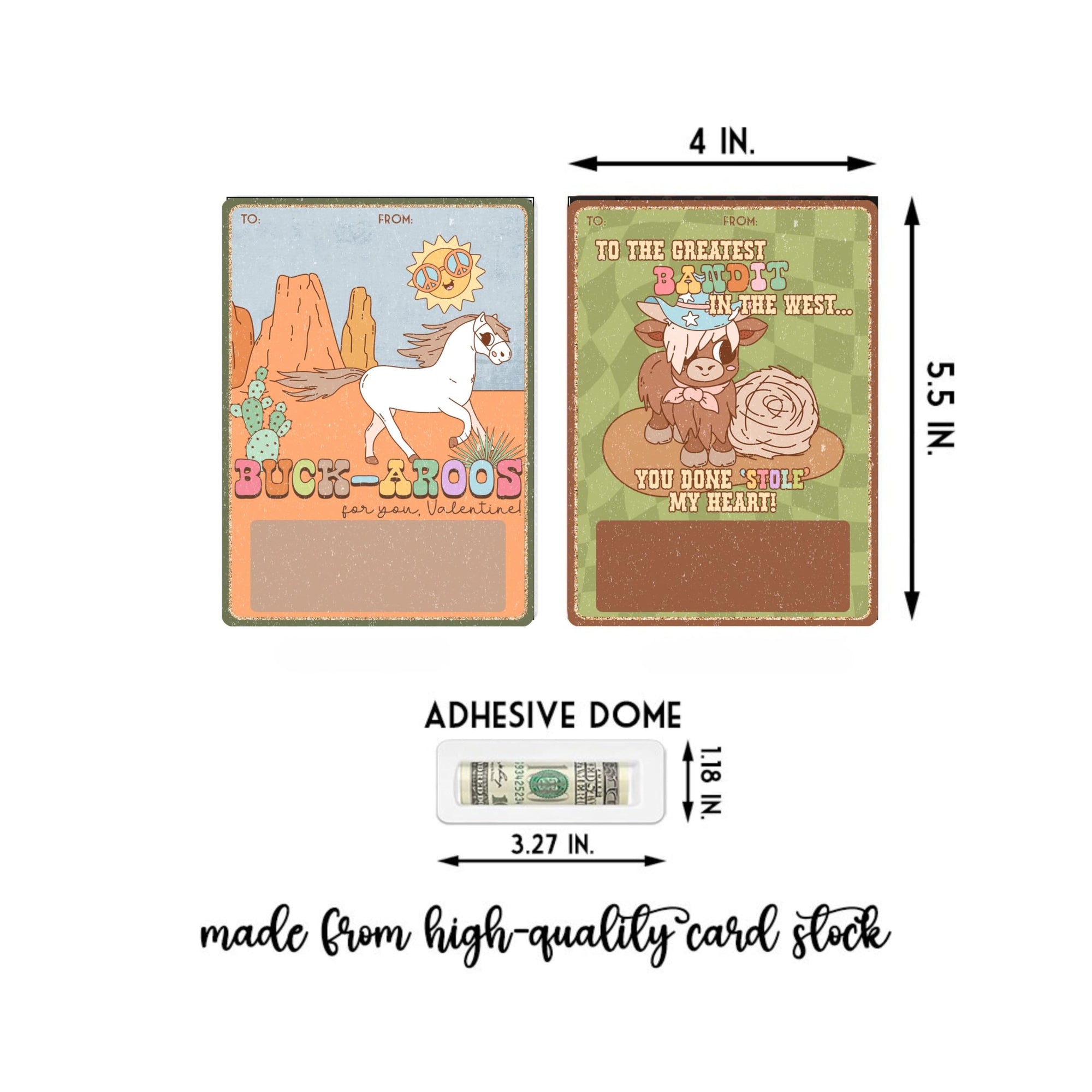 Cowboy Valentine cash card reading this here cash for my favorite cowpoke
