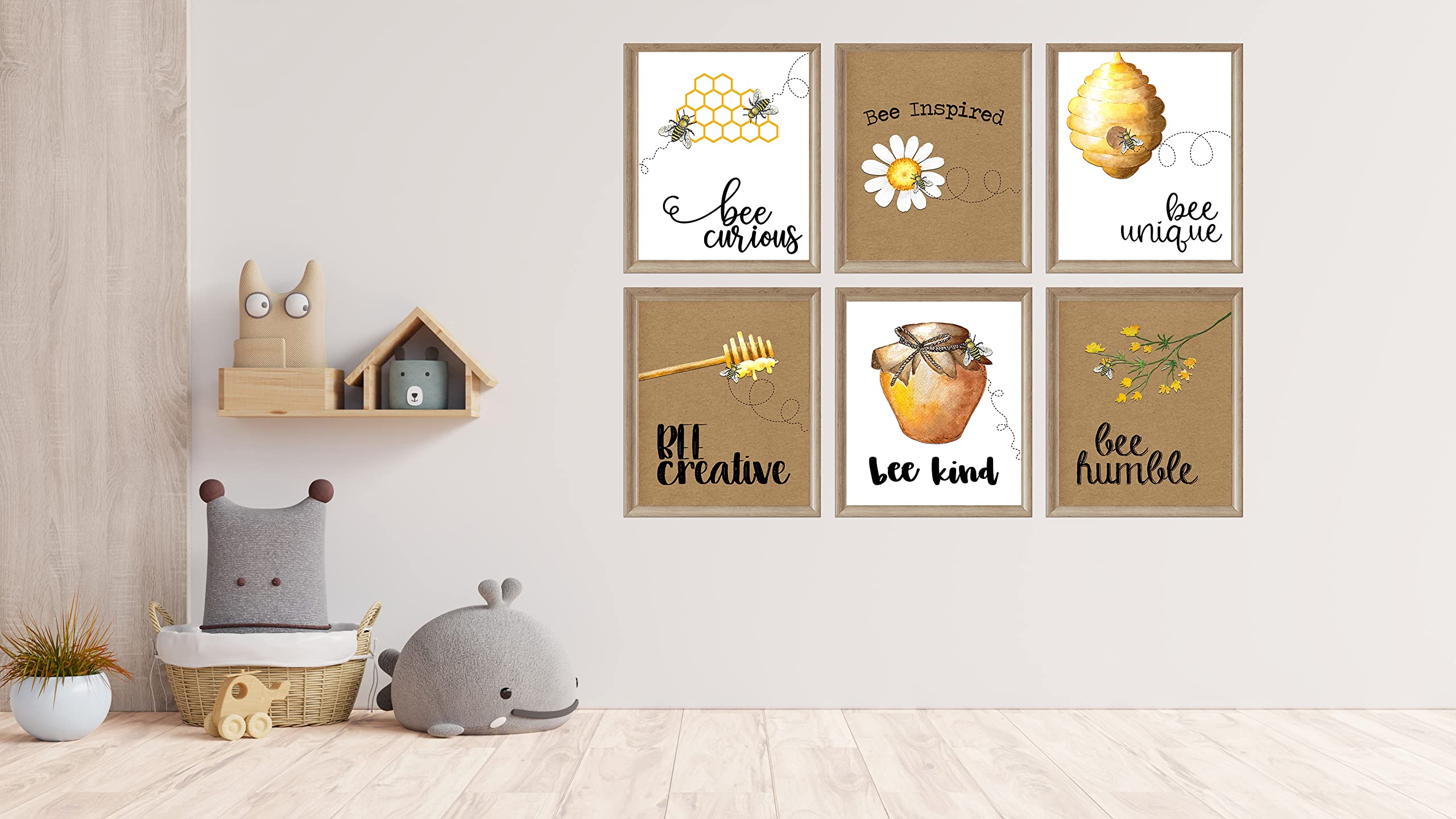 Home Is Where Your Honey Is - Bee Kind Watercolor Print Set