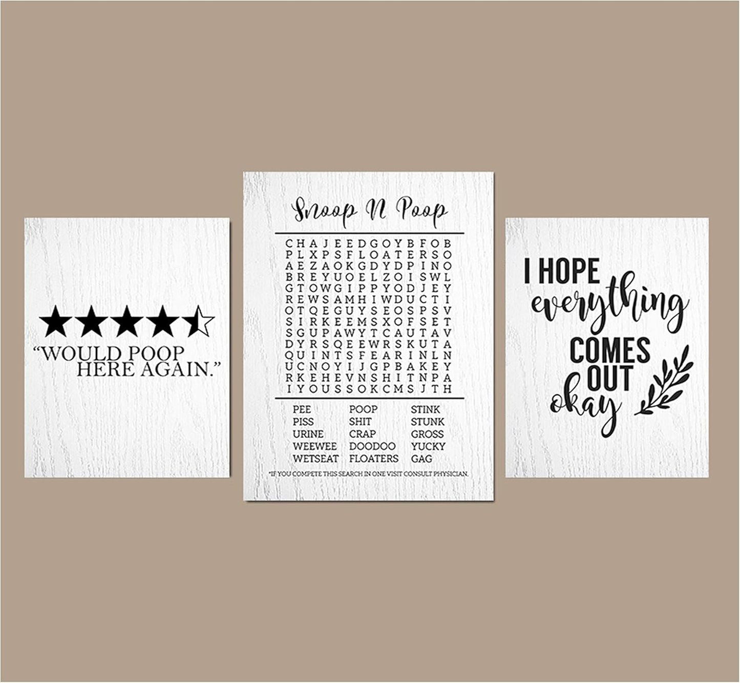 I Herd That! - Funny Farmhouse Bathroom Themed Decor Art Farm Rustic Wood Style Wall Prints Set Cow Pig Poster Signs Typography Cute Rules Toilet Paper Truck