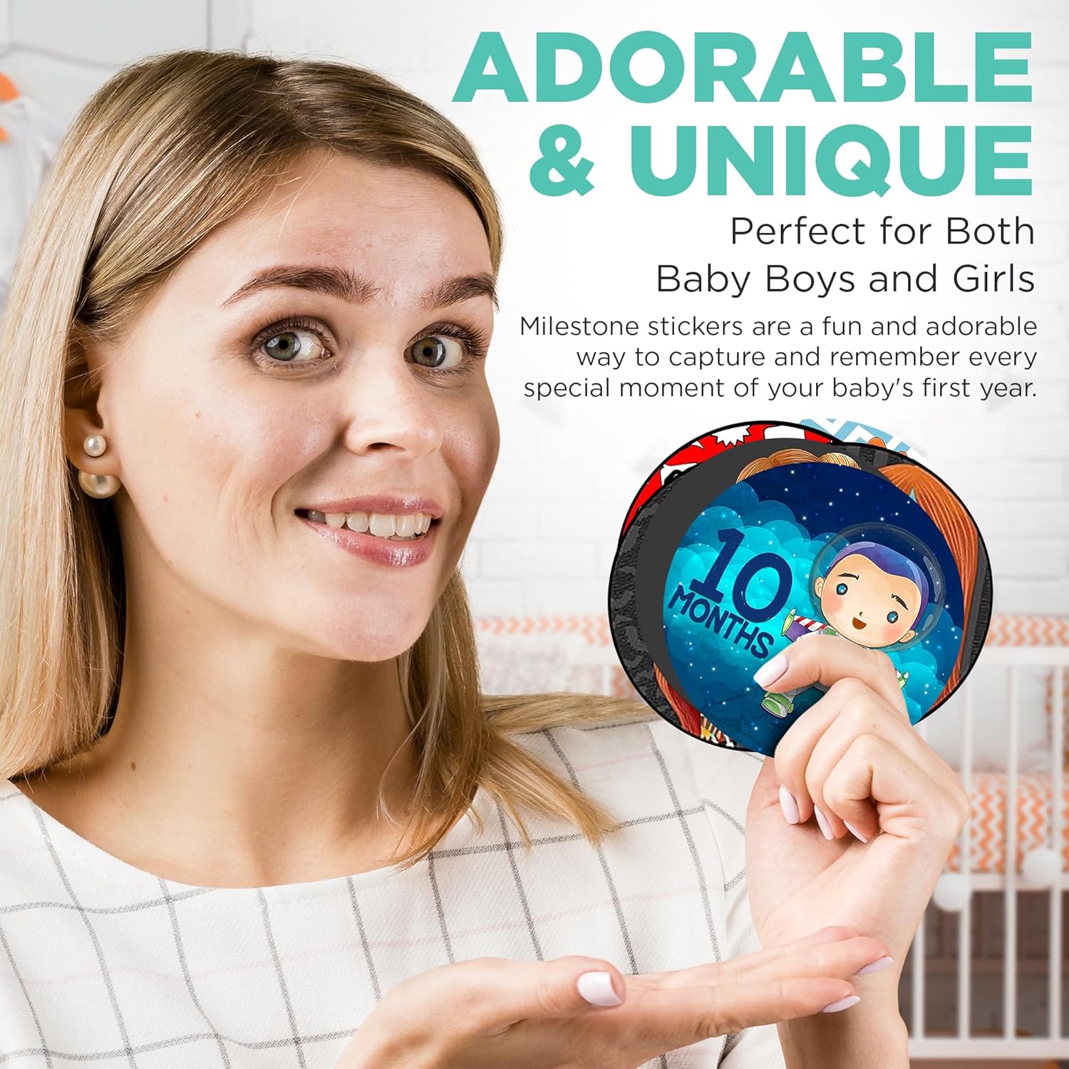 Plumber Hero Video Game Character Themed Baby Milestone Stickers (Set of 18) Photo Prop Keepsake