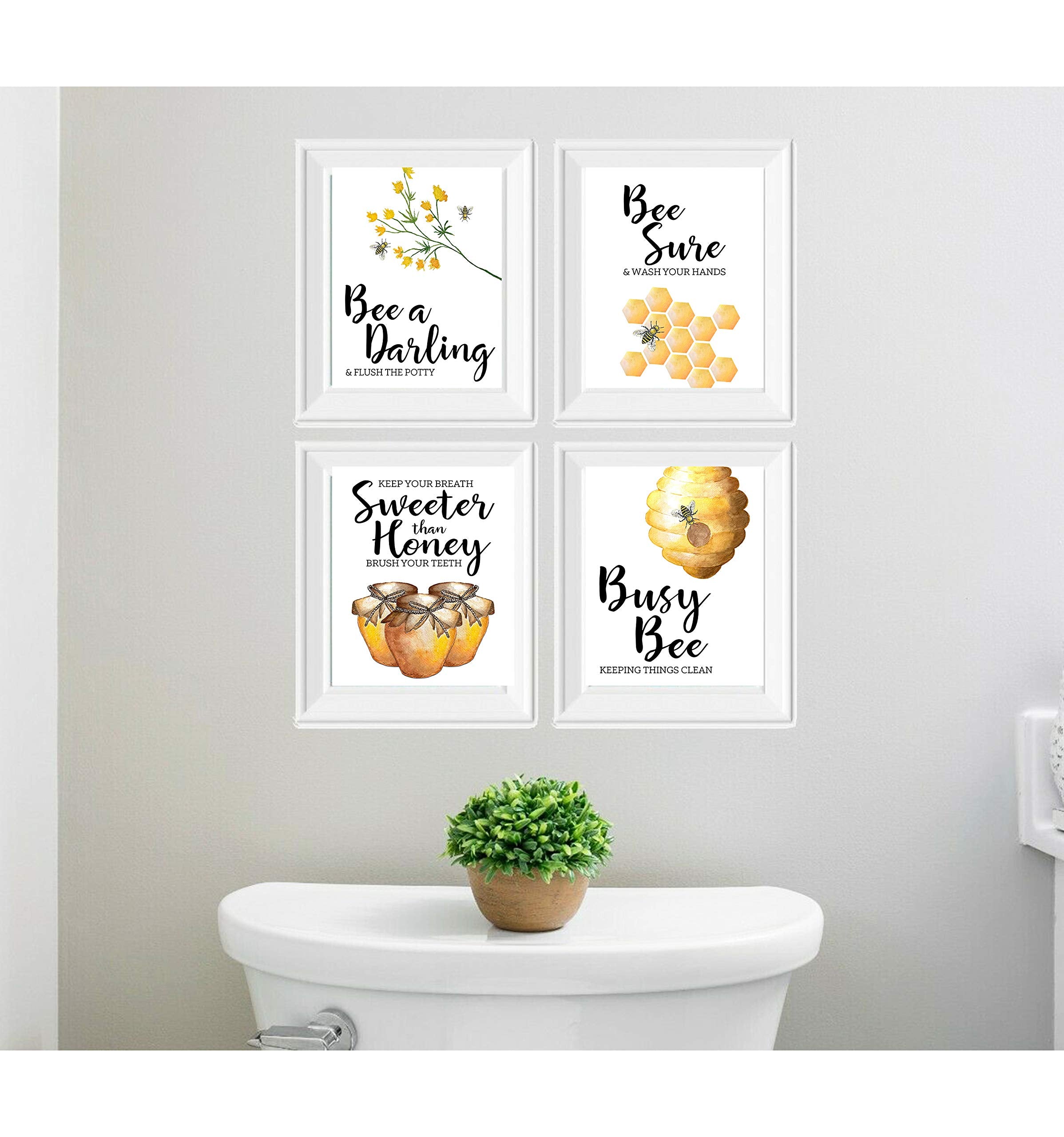 Home Is Where Your Honey Is - Honey Bee Watercolor Print Set