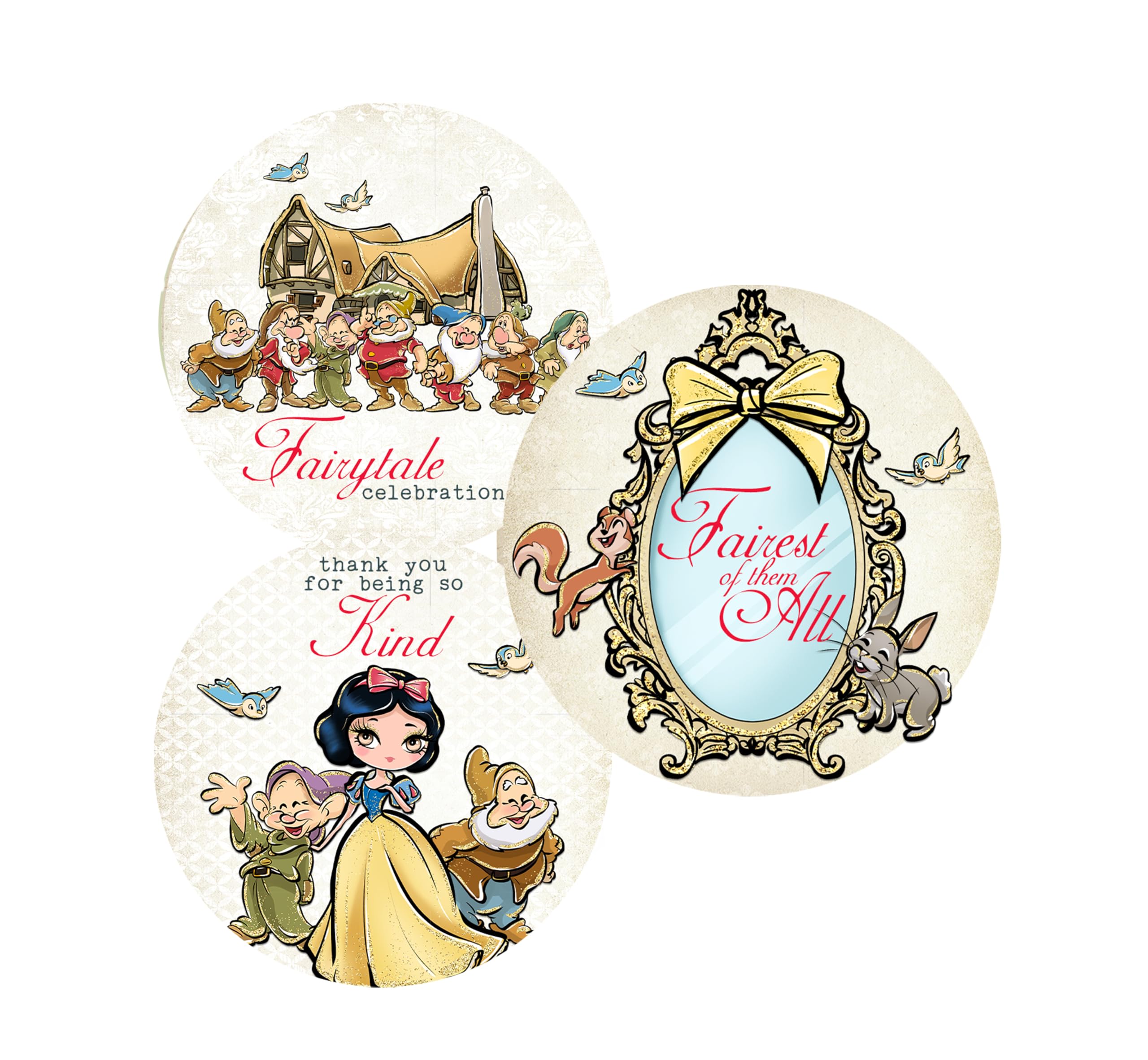 Fairest Of Them All Fairytale Parties Supply Idea (24 Included) Self Adhesive Peel Stick Stickers