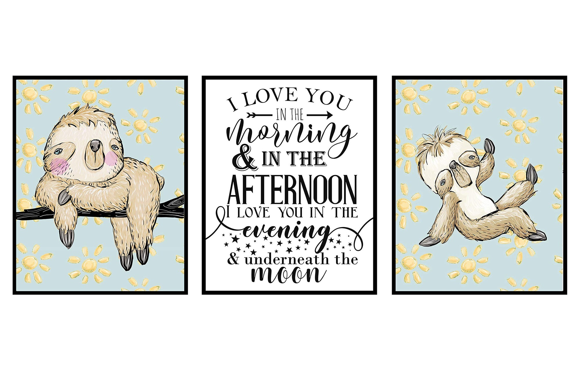 Sloth Mix and Match - Wall Art Prints Decoration Bath Room Humorous Funny