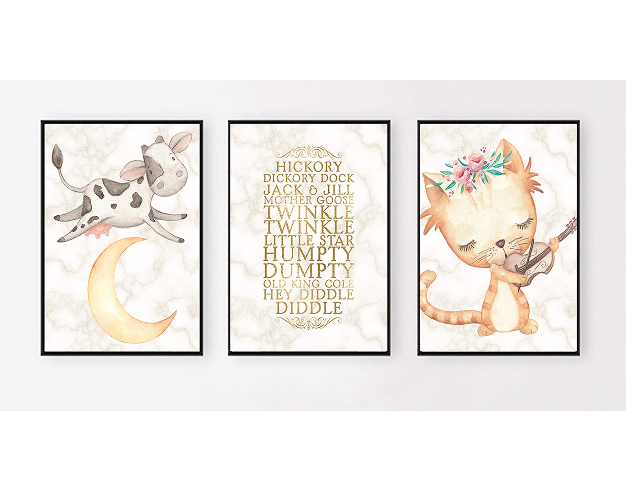 Nursery Rhyme Baby Set Wall Art Baby Gift Decor