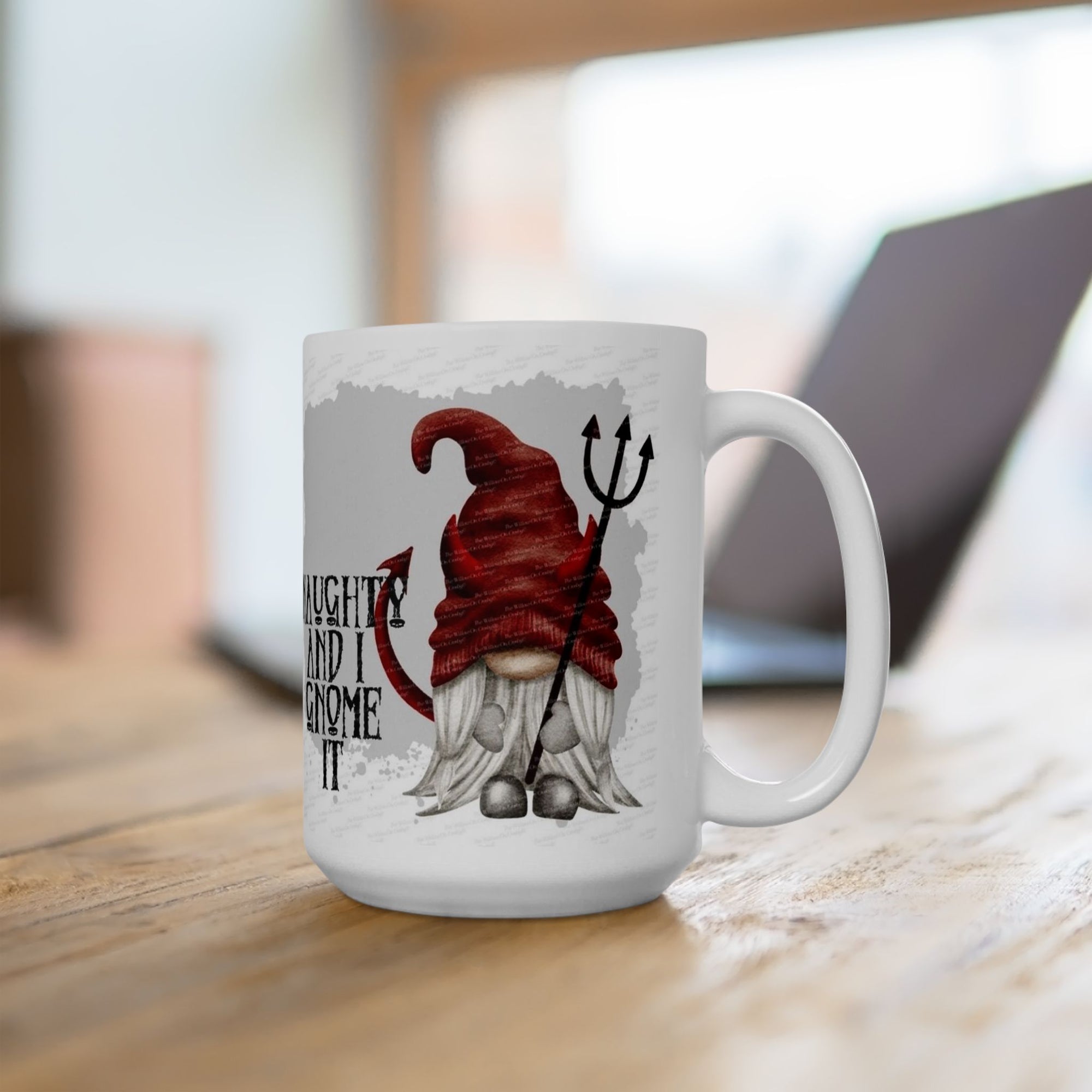 Naughty and I Gnome It – Funny Devil Gnome Halloween Coffee Mug (11oz, 15oz)