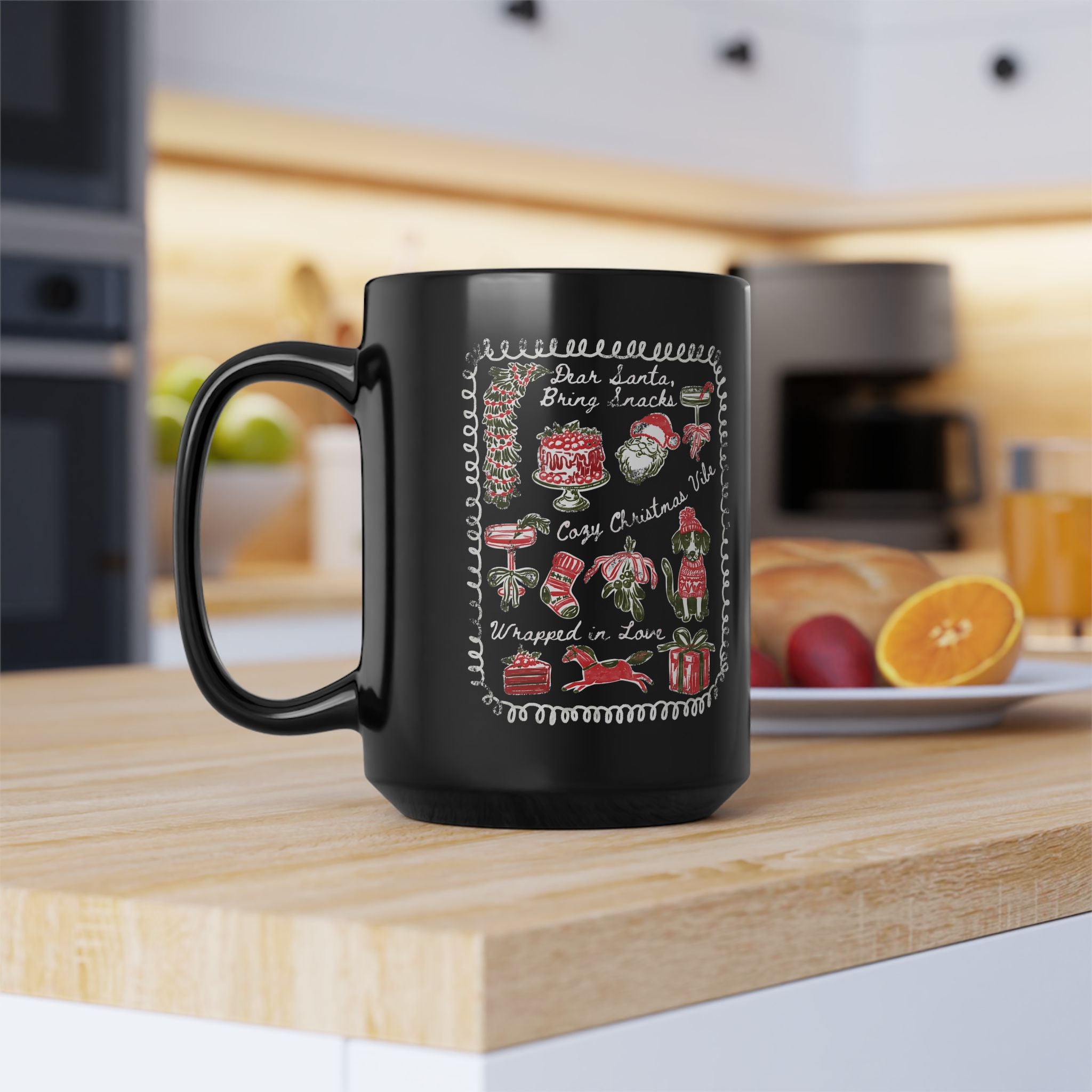 Cozy Christmas Mug Holiday Black Tea Cup (11oz/15oz)