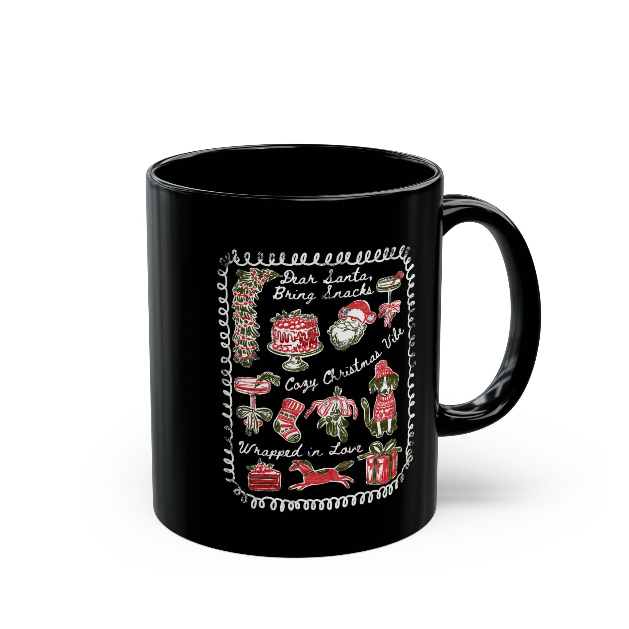 Cozy Christmas Mug Holiday Black Tea Cup (11oz/15oz)