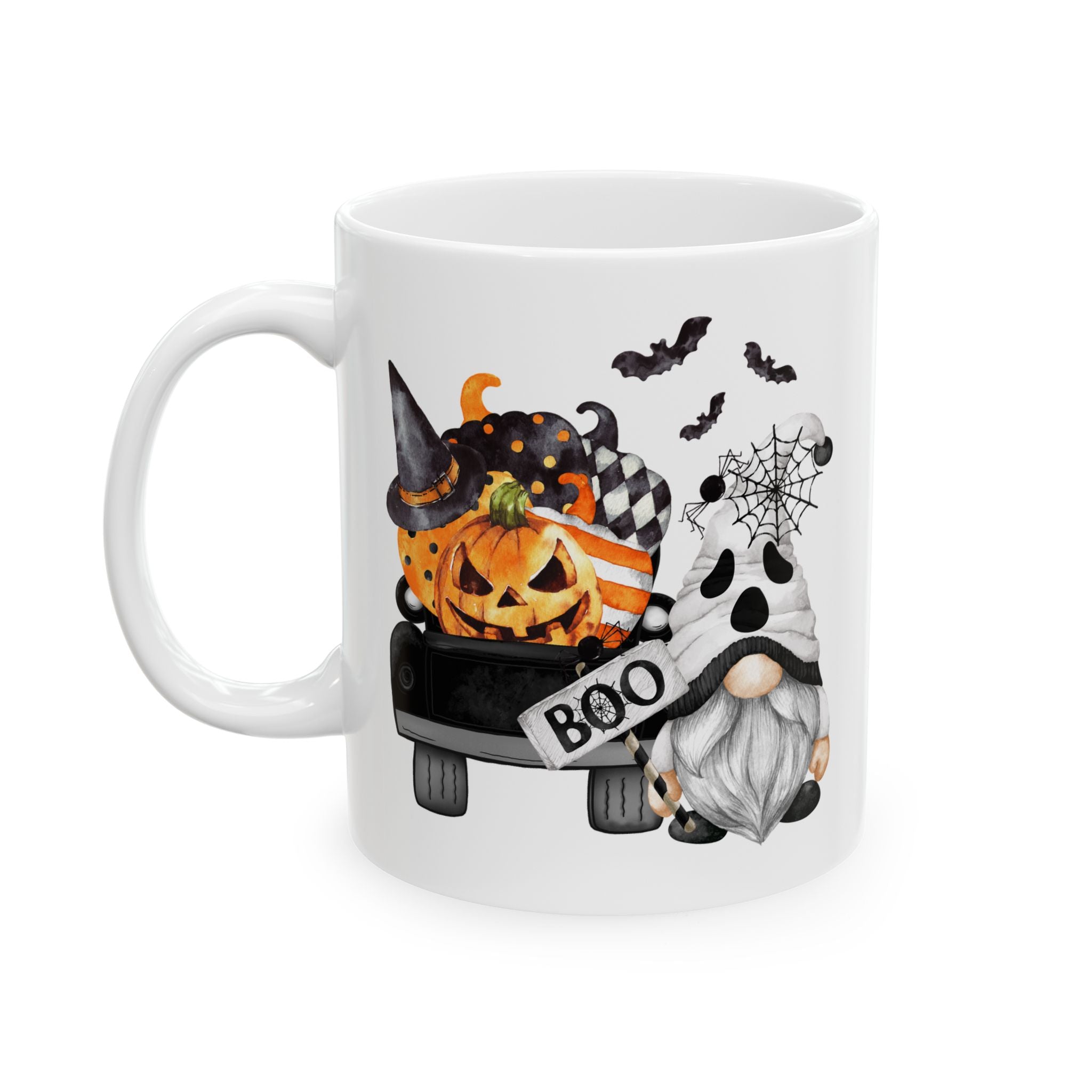 BOO! – Cute Gnome Ghost Funny Halloween Coffee Mug (11oz, 15oz)