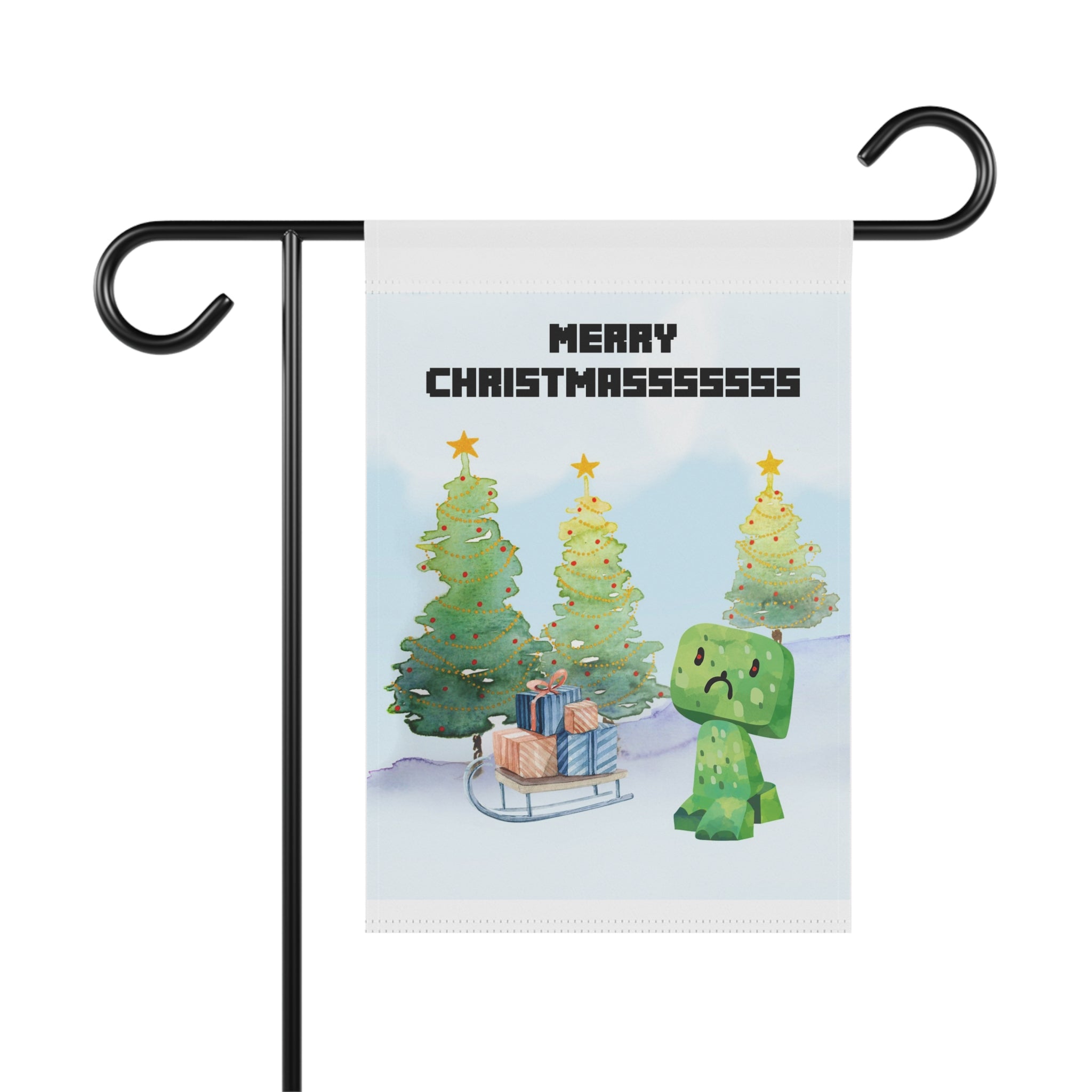 Merry Christmasssss funny video gamer Christmas garden flag, 12x18 winter yard decor