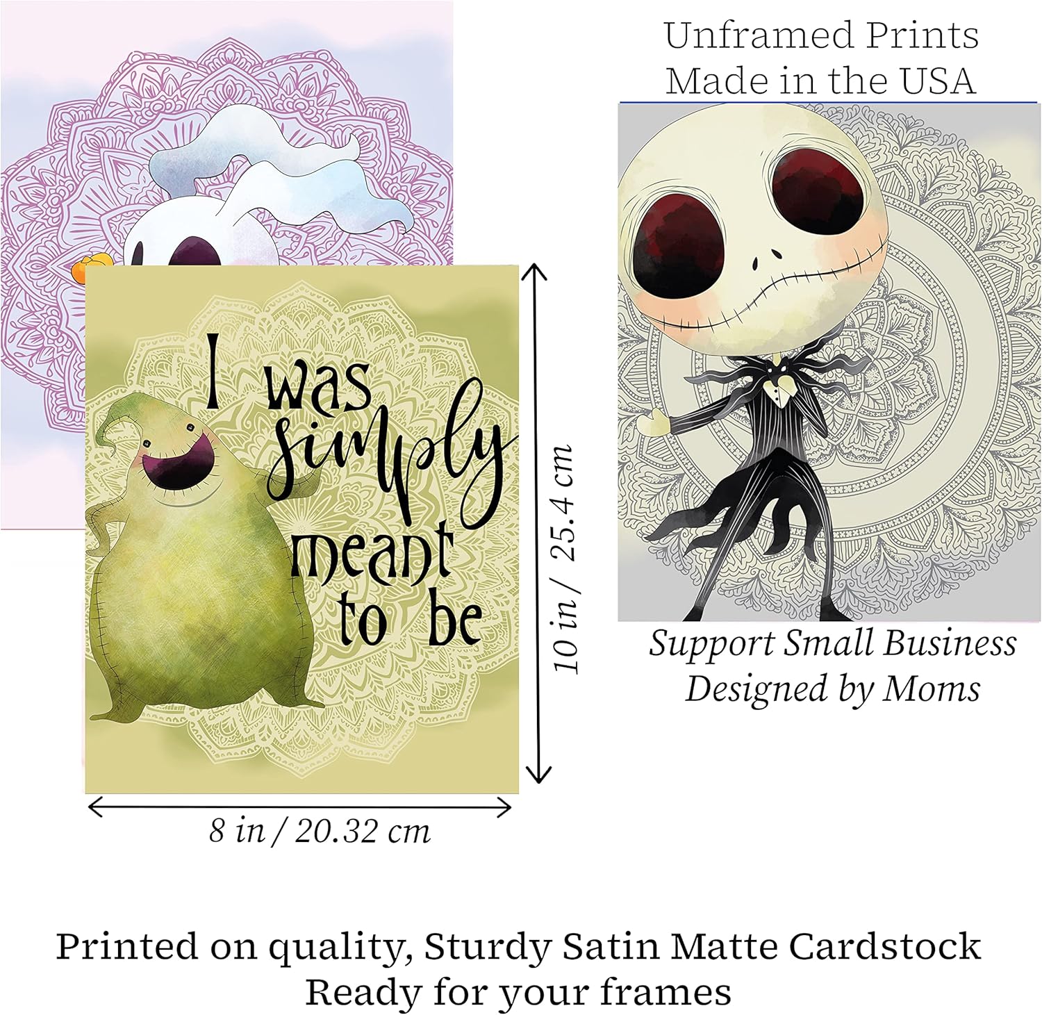 Nightmare Before Christmas Themed Character Wall Art Decor Baby Nursery