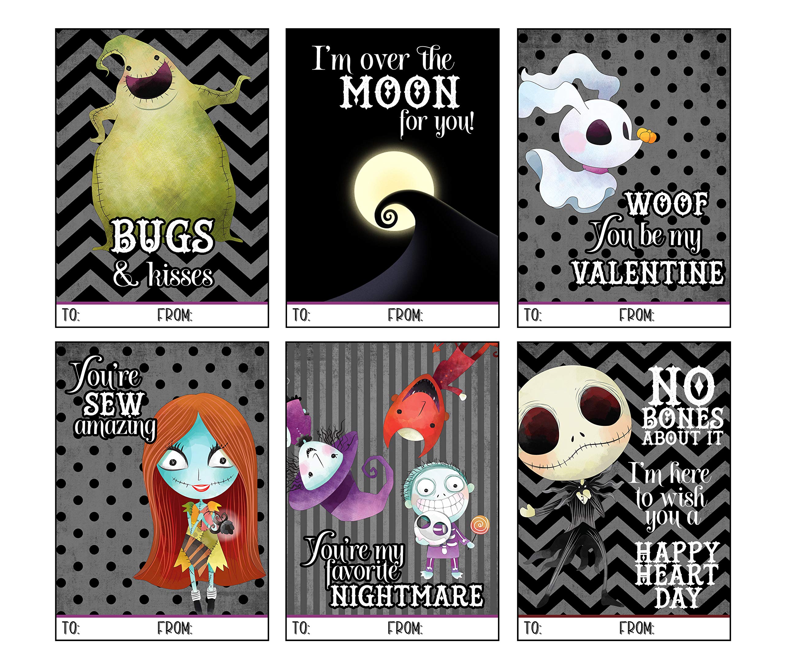 Spooky Dream Themed Valentine's Day Classroom Exchange Kids School Sharing Cards