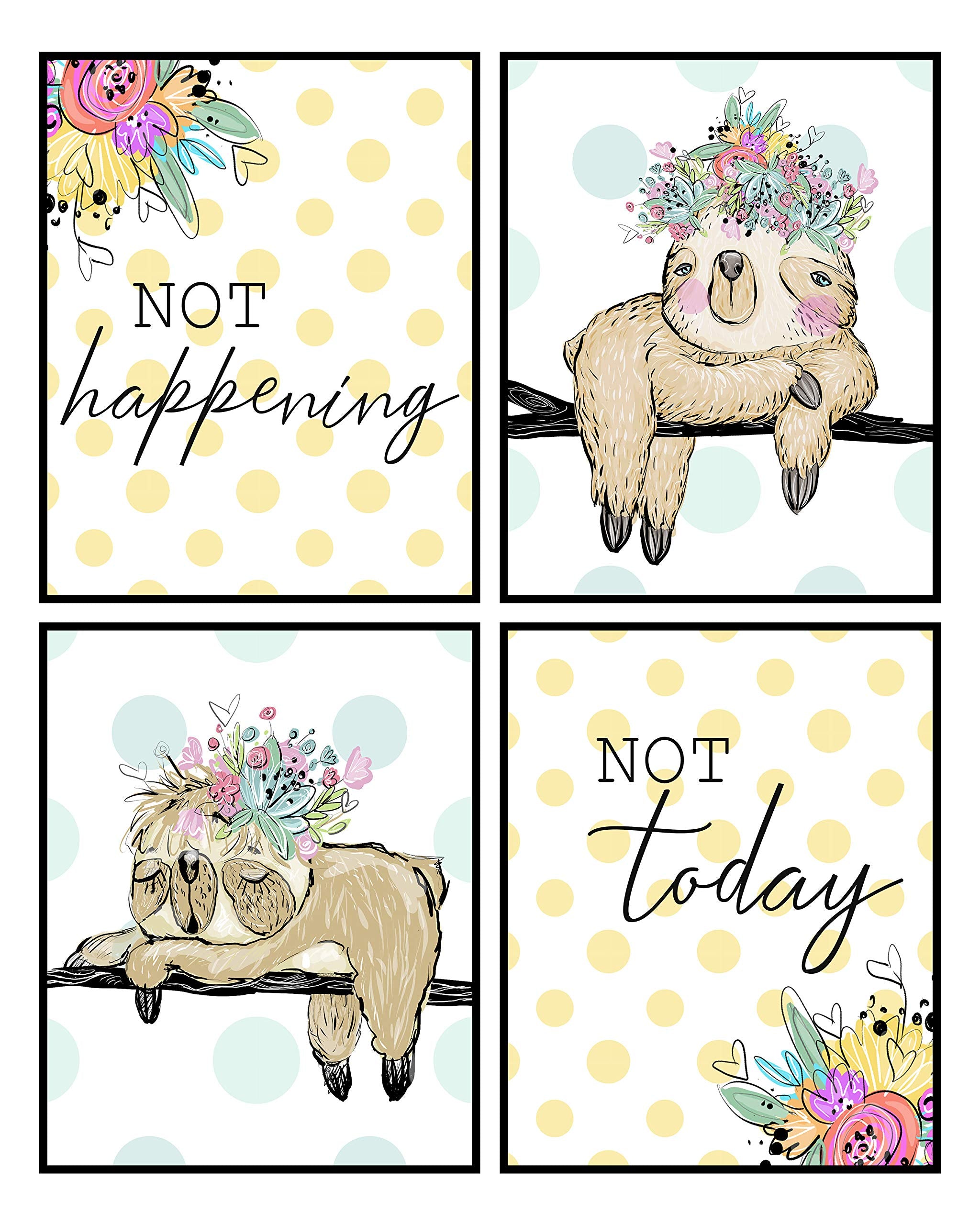 Sloth Mix and Match - Wall Art Prints Decoration Bath Room Humorous Funny