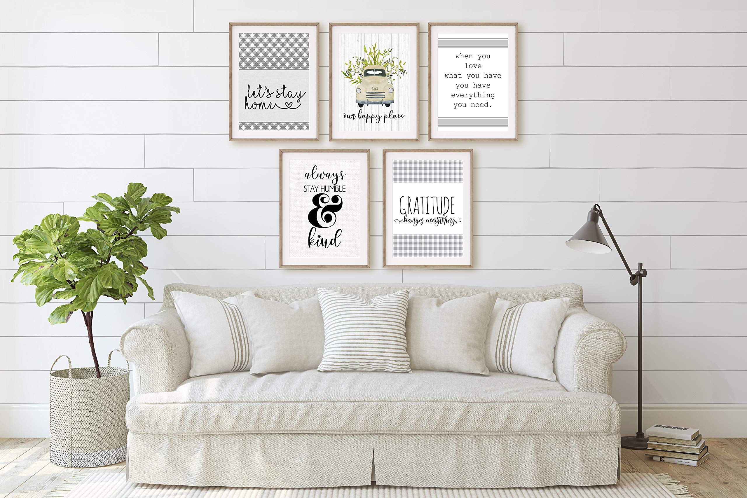 Family Room Farmhouse Typography Wall Art Prints - Rustic Set