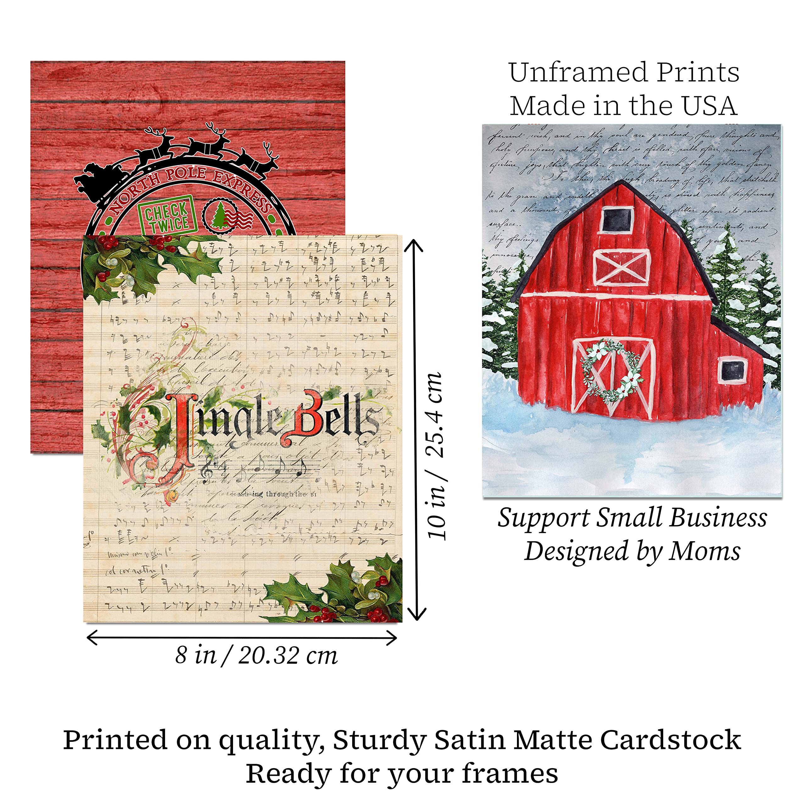 Vintage Nativity Christmas Wall Art Prints - Religious Set