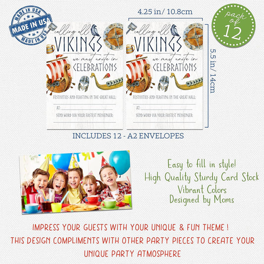 Silly Goose Gifts Let the Adventure Begin - Viking Party Baby Toddler Child Teen Supply Set (Party Invite)