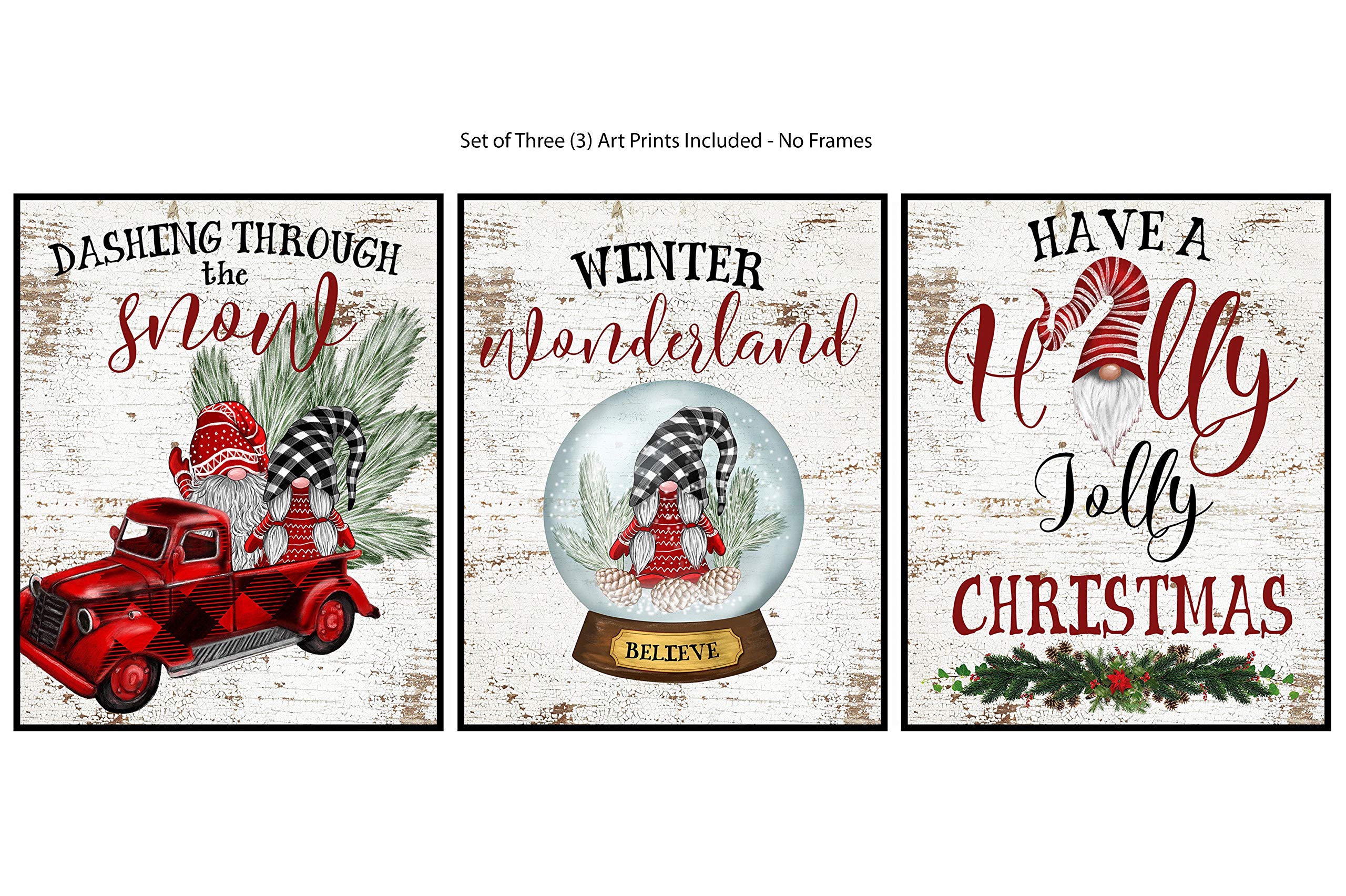 Vintage Themed Beautiful Christmas Art Print Wall Art Sets