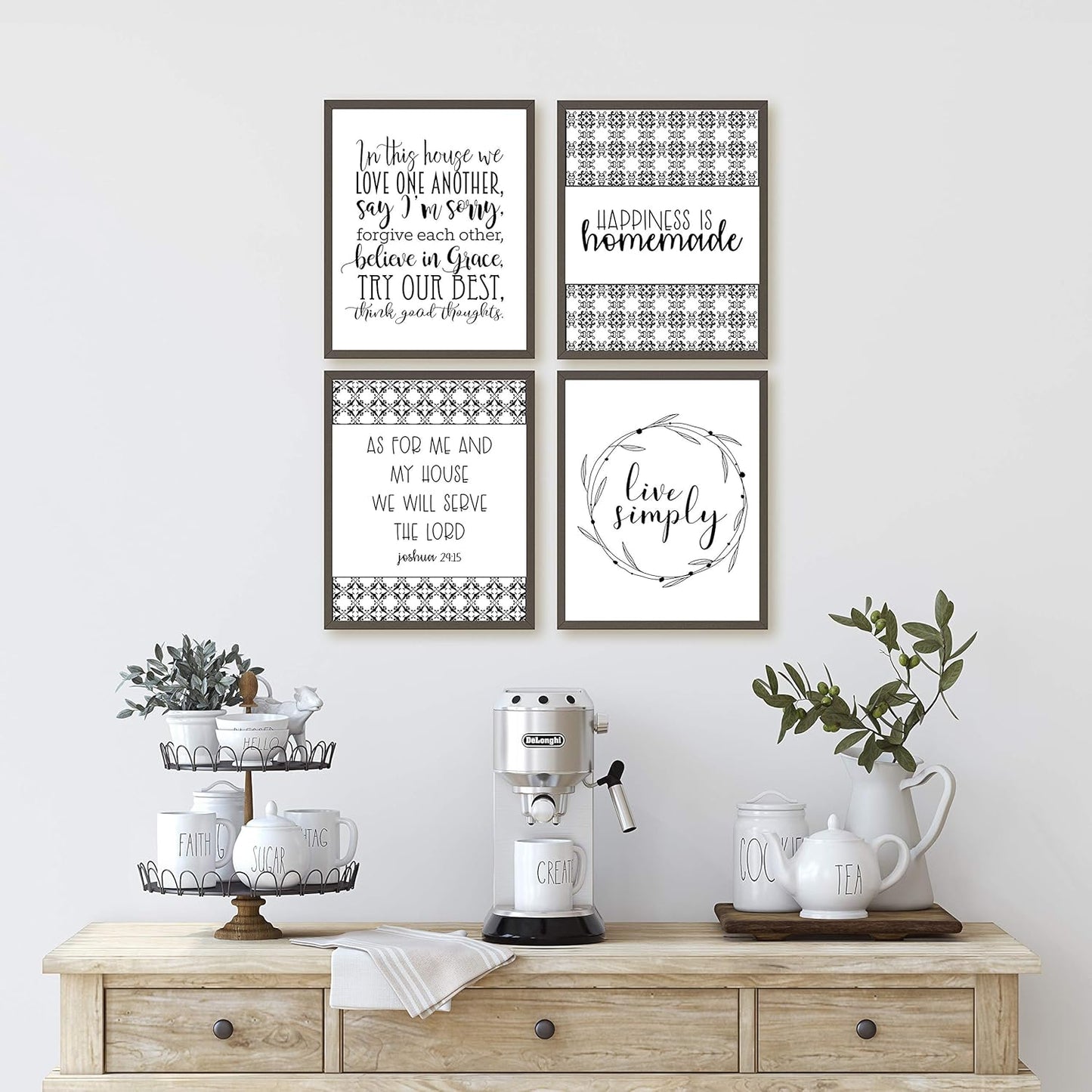 Silly Goose Gifts Home Family Room Themed Decor Art Print Wall Gift Sets Typography Rustic Unframed Pictures Signs (Bless This Nest)