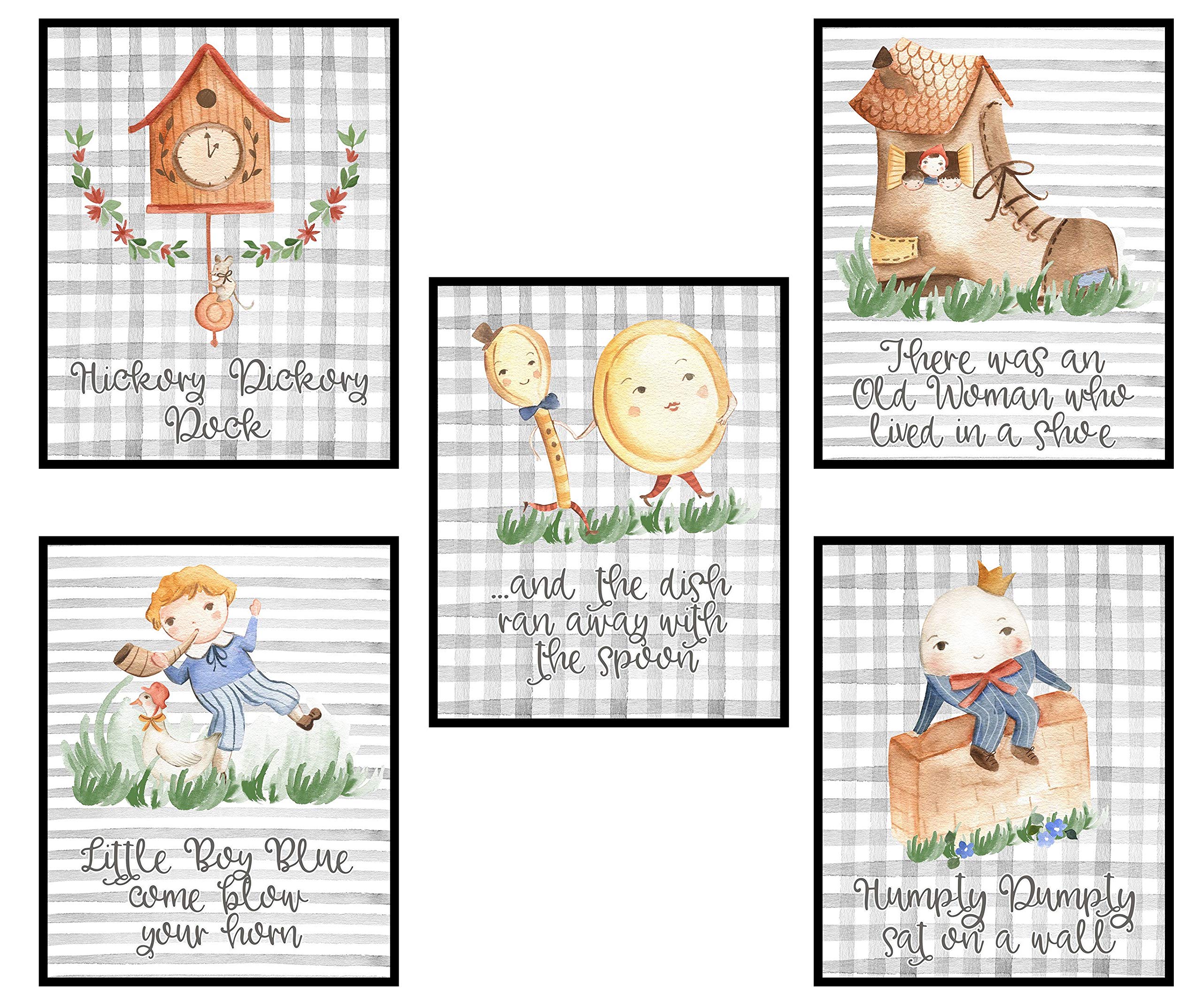 Nursery Rhyme Baby Set Wall Art Baby Gift Decor