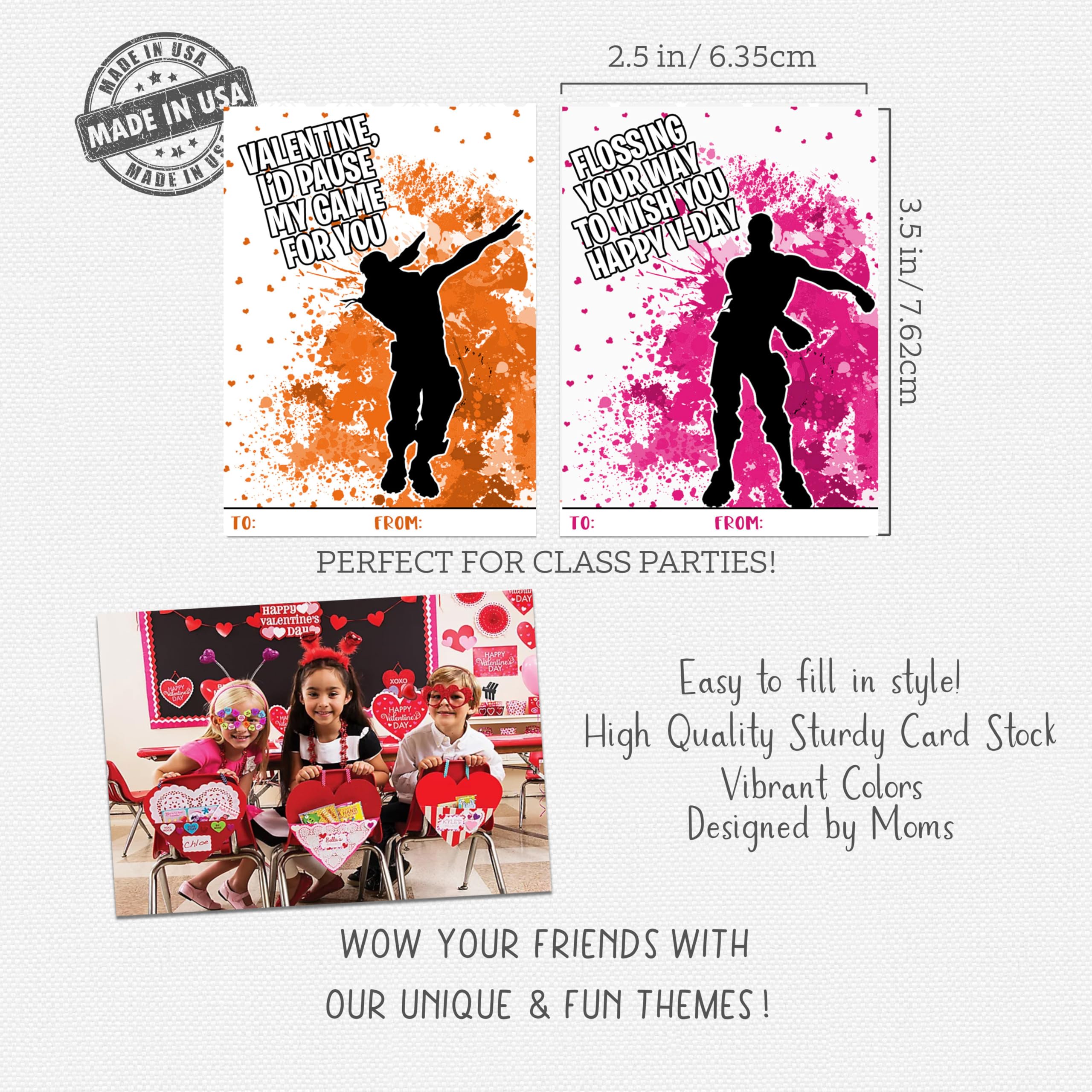 Video Game Valentines Day Themed Classroom Sharing Cards Party Supplies for Kids Friends School Dance Emote Gamer Set of 27